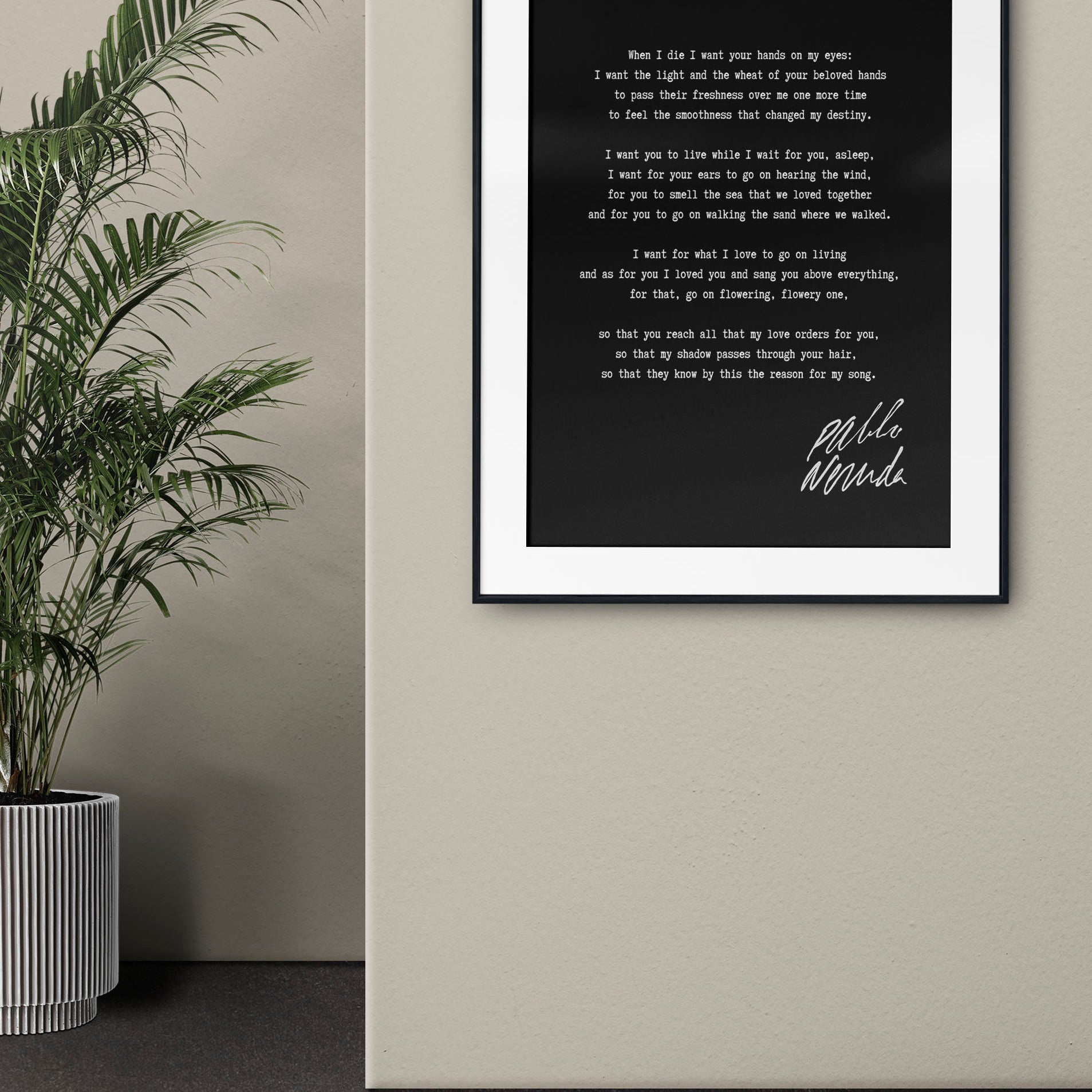 Pablo Neruda Love Poem Art Print Minimalist Literary Wall Art