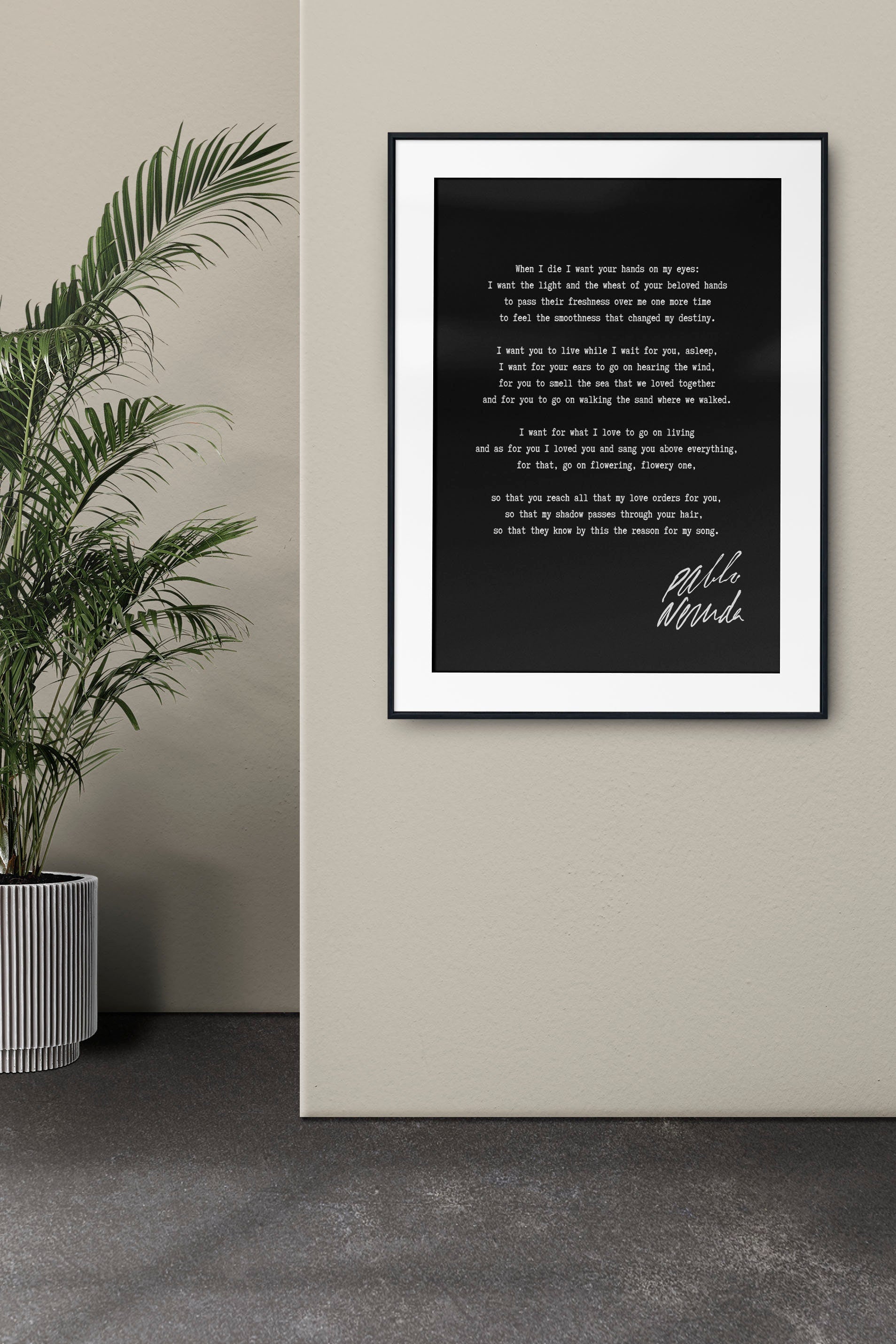 Pablo Neruda Love Poem Art Print Minimalist Literary Wall Art