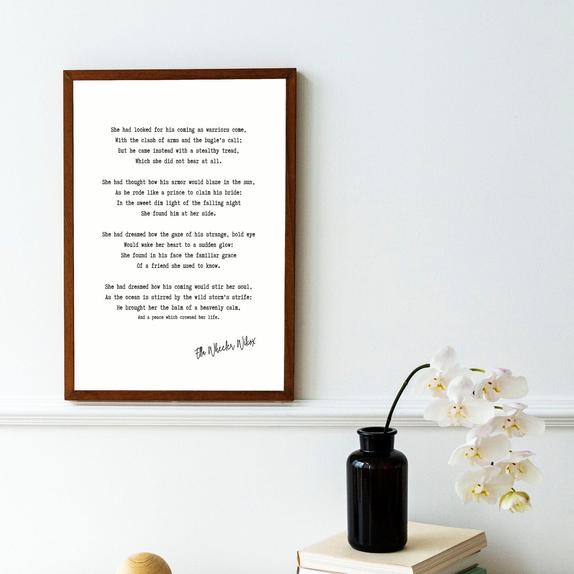 Ella Wheeler Wilcox Loves Coming Poem Print Romantic Poetry Wall Art Typewriter Style Vintage Poem Print Black White Quote For Book Lovers