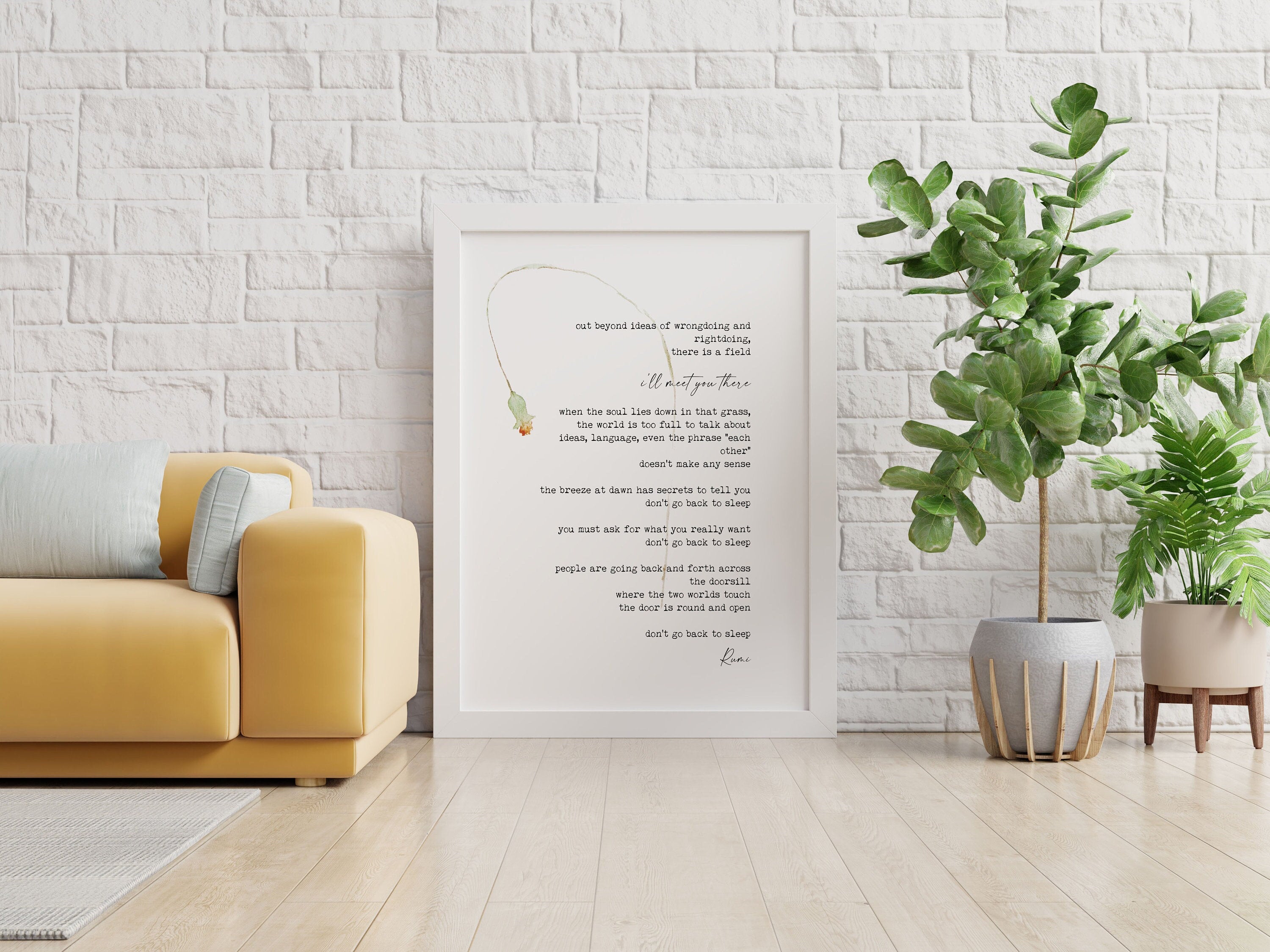 Rumi Poem Wall Art Out Beyond Ideas Quote Print
