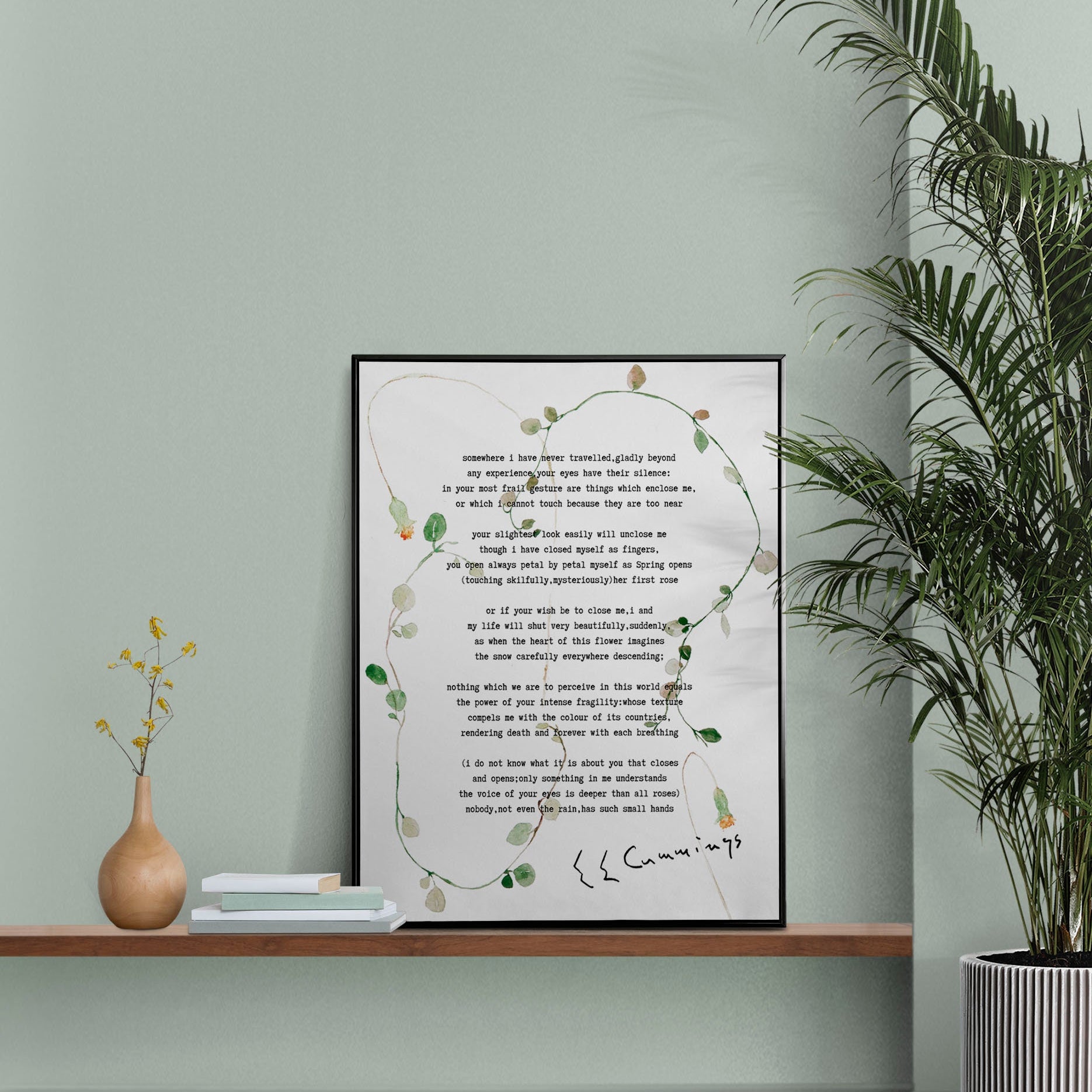 E.E. Cummings Love Poem Print – Somewhere I Have Never Travelled