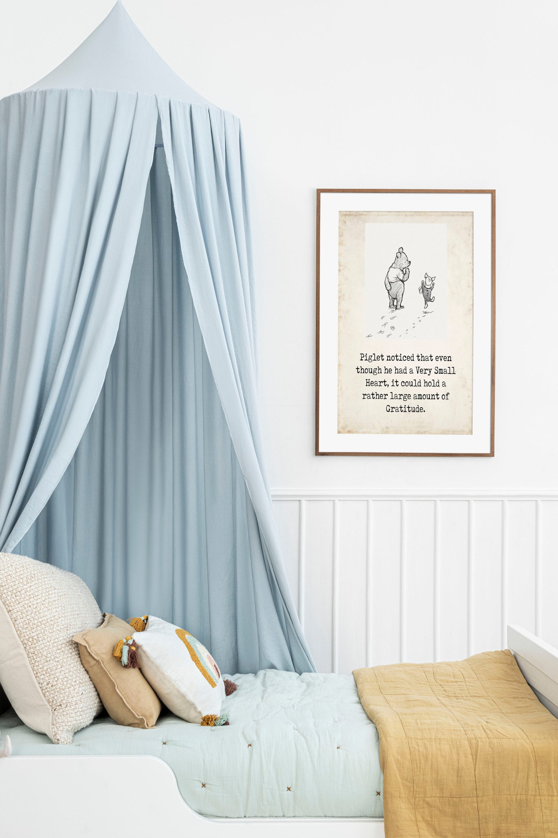Winnie the Pooh Art Gratitude Quote Print – Piglet Wall Decor – Framed or Unframed