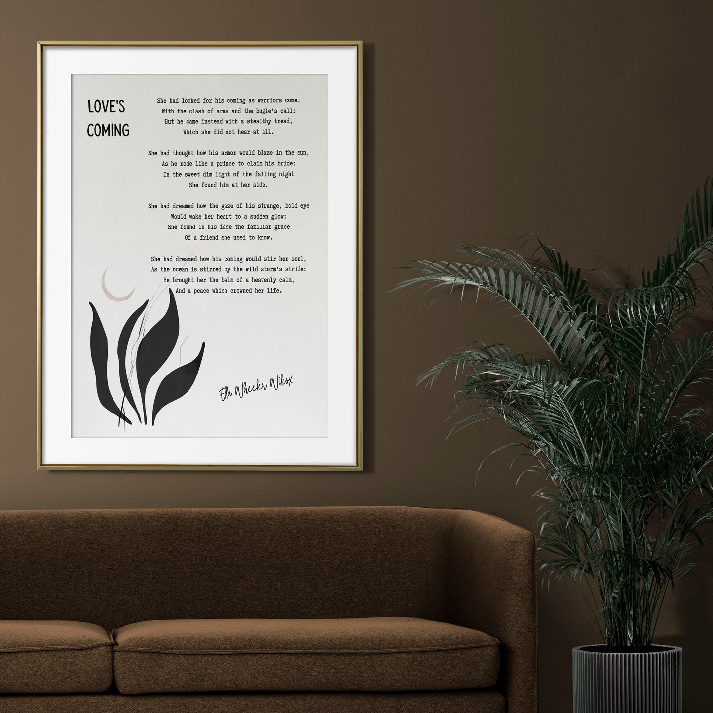 Love's Coming Poem Ella Wheeler Wilcox Wall Art Print, Modern Watercolour Nature Literary Gift Poetry Print