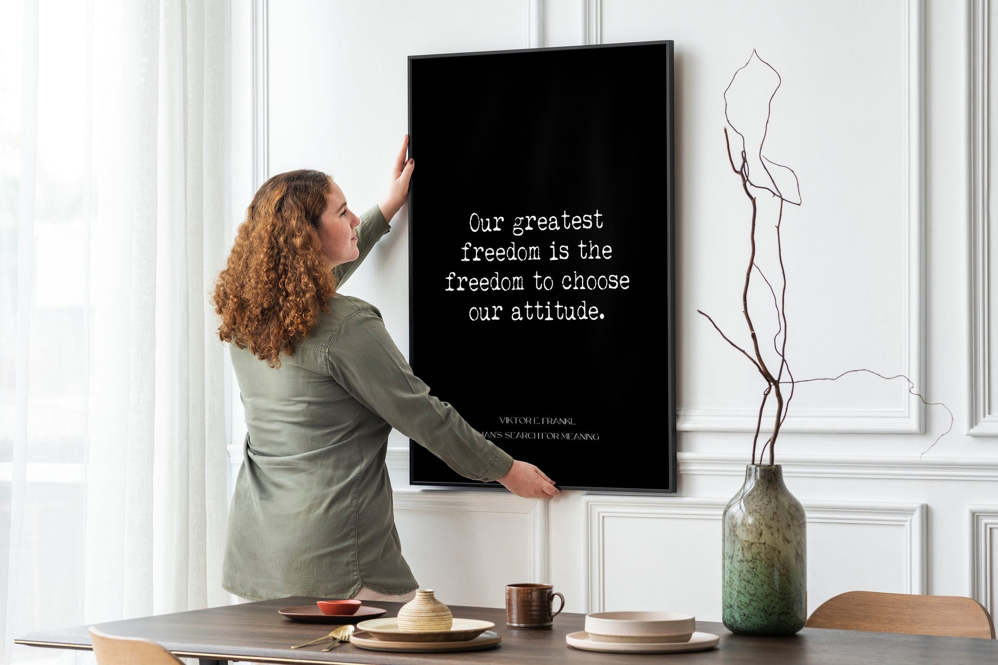 Viktor Frankl Inspirational Print, Our Greatest Freedom Is The Freedom To Choose Our Attitude Man's Search For Meaning