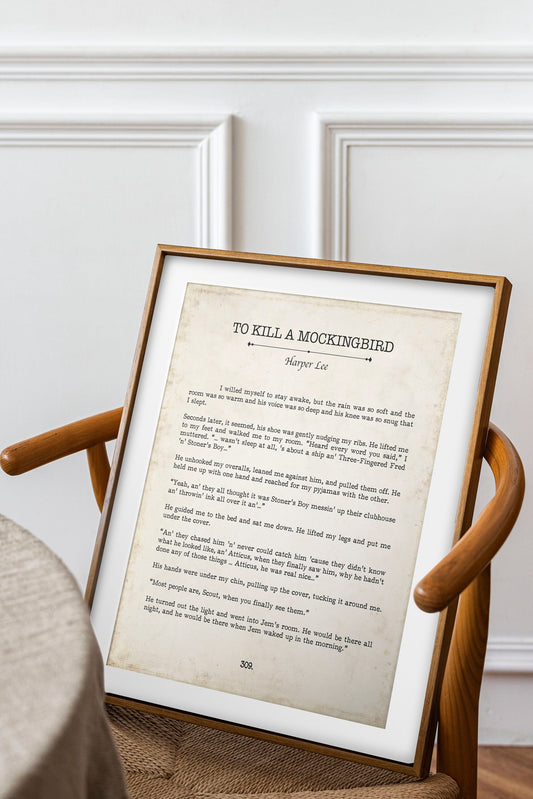 Book Page Quote Print To Kill a Mockingbird by Harper Lee - Closing Lines