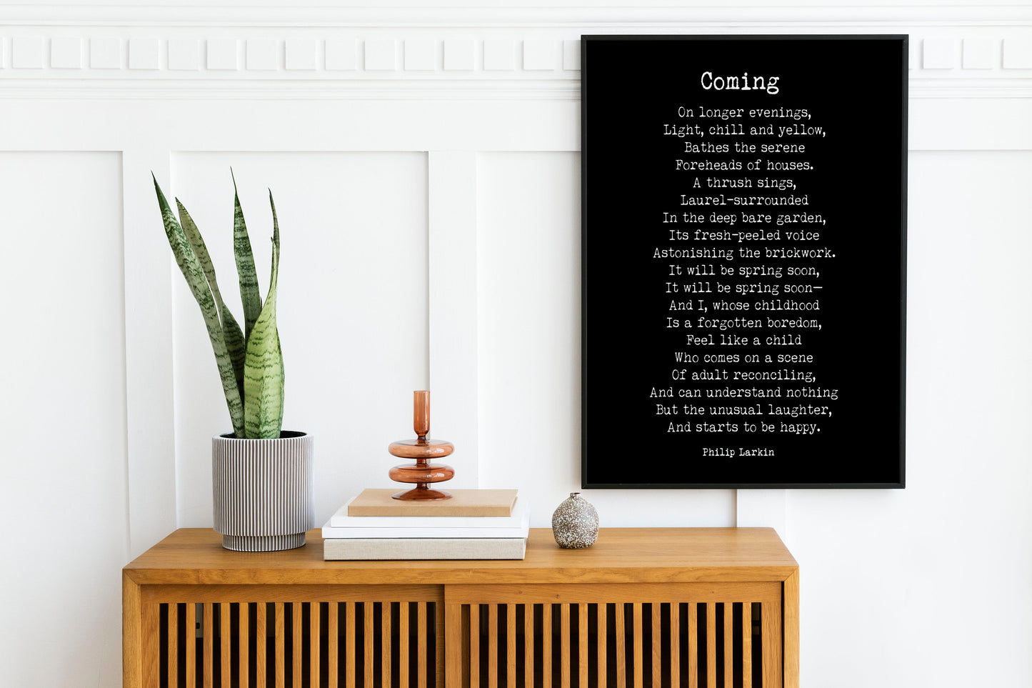 Phillip Larkin Inspirational Print, Coming Poem