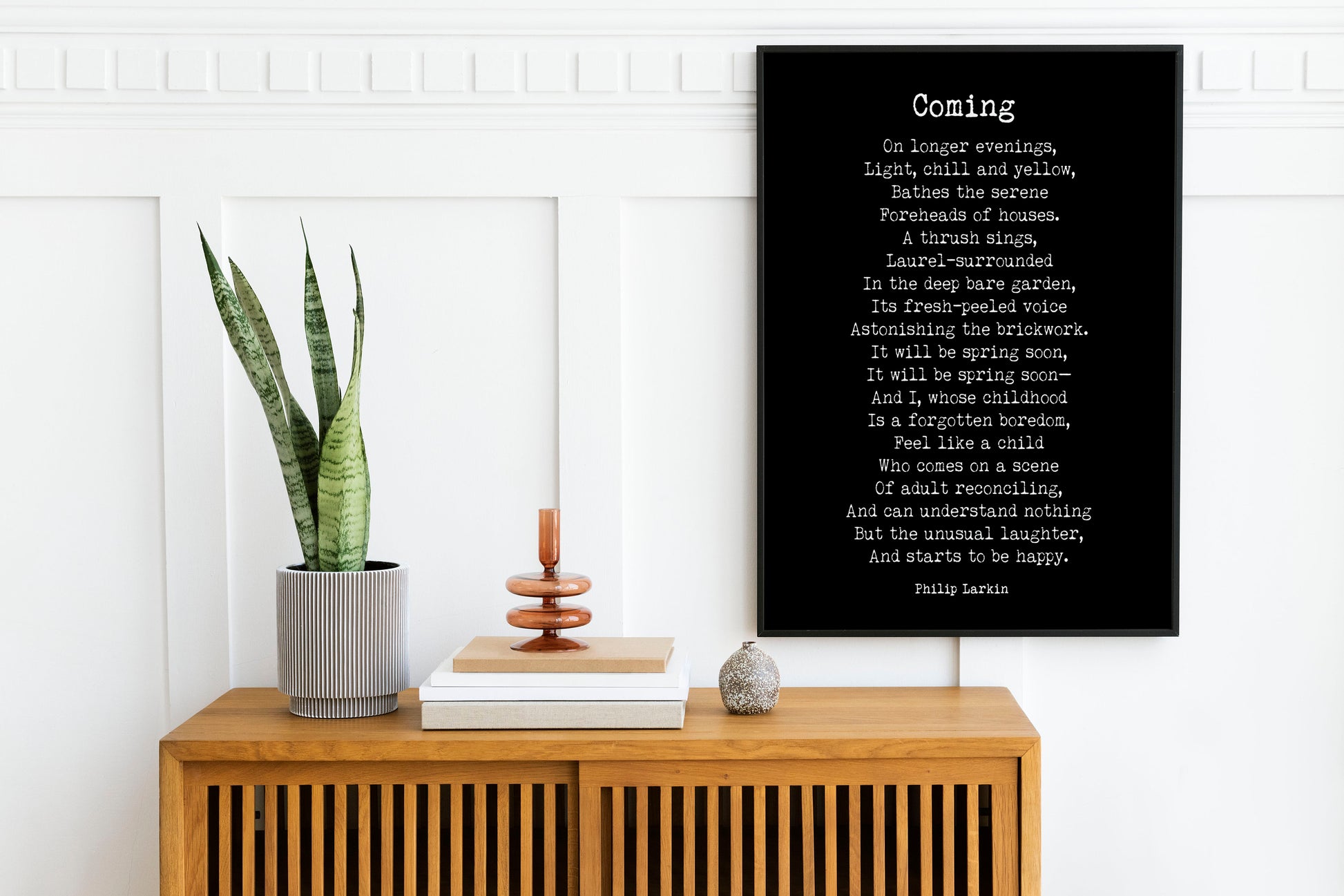 Phillip Larkin Inspirational Print, Coming Poem