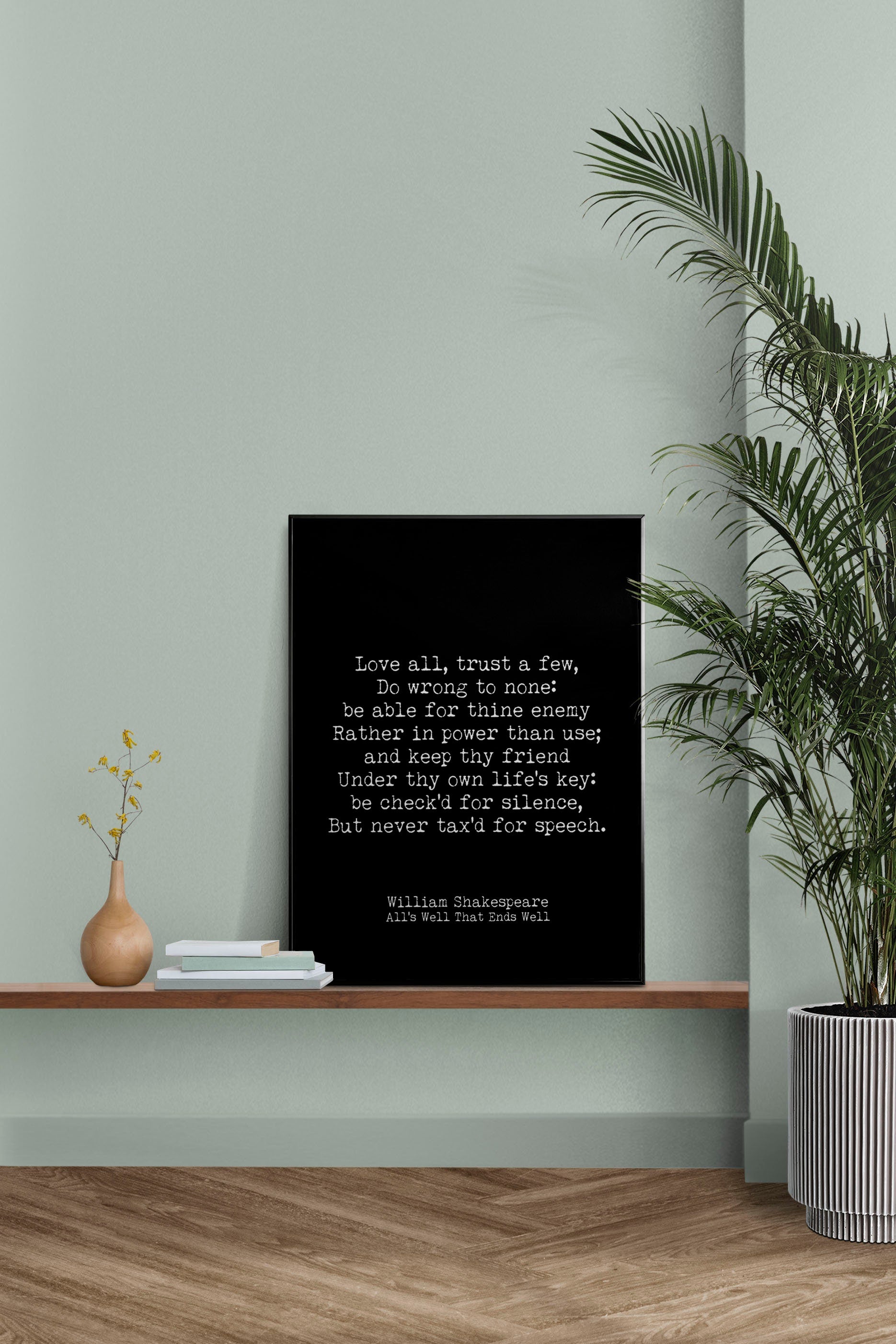 Shakespeare Quote From All's Well That Ends Well, Inspirational Gift Idea