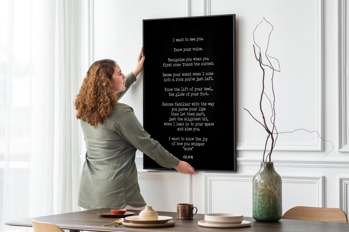 Rumi Love Poem Quote Print Romantic Literary Wall Art