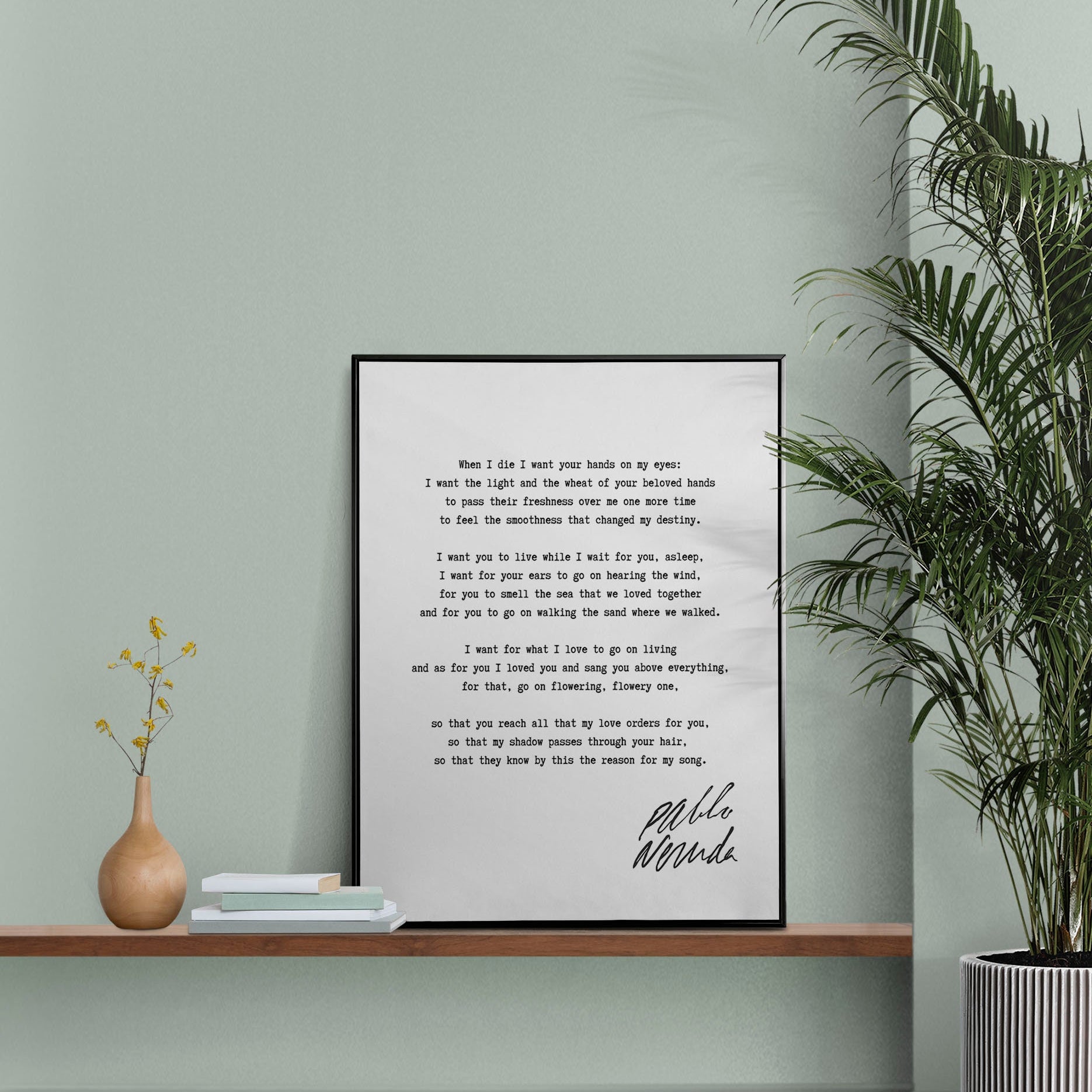 Pablo Neruda Love Poem Art Print Minimalist Literary Wall Art