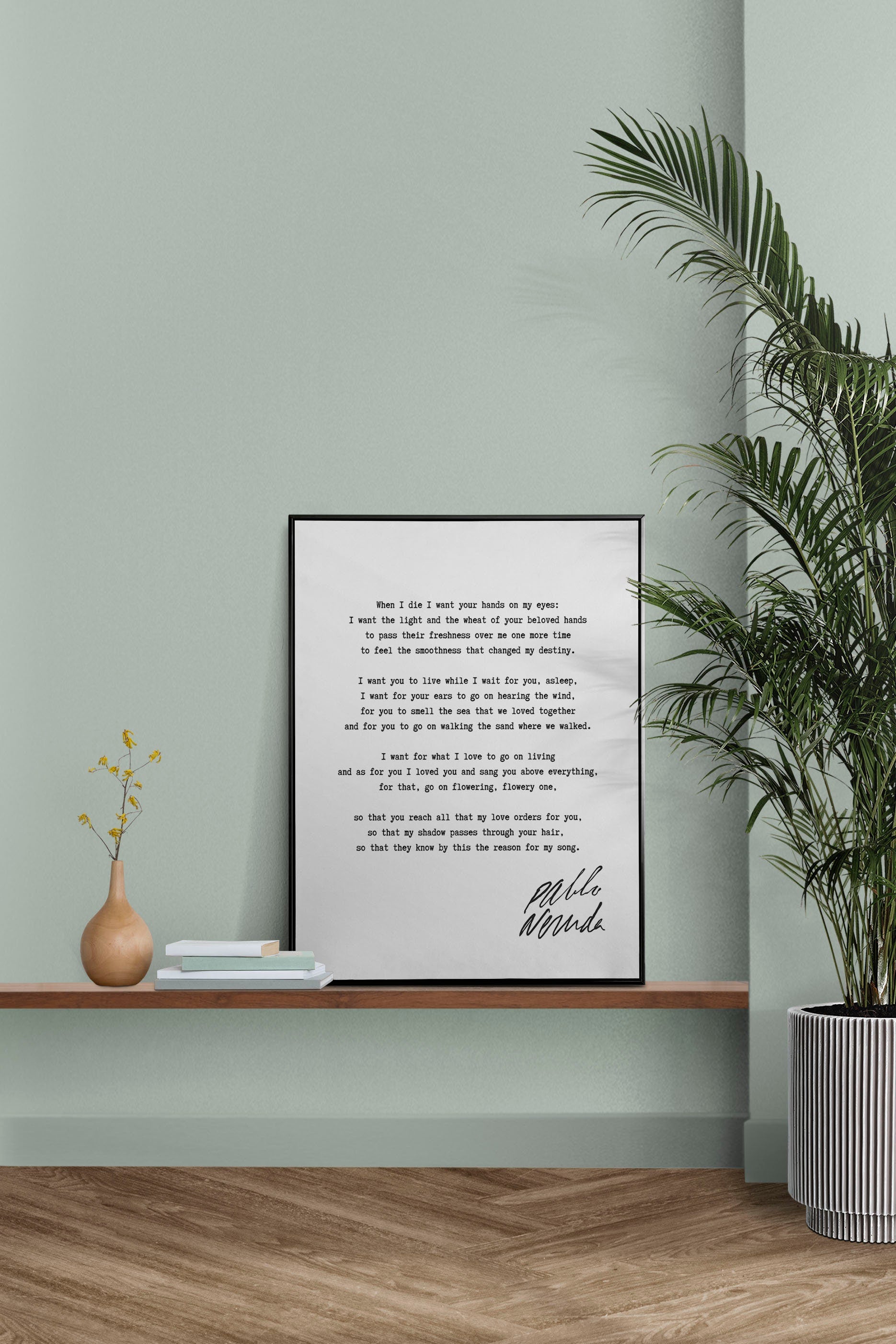 Pablo Neruda Love Poem Art Print Minimalist Literary Wall Art