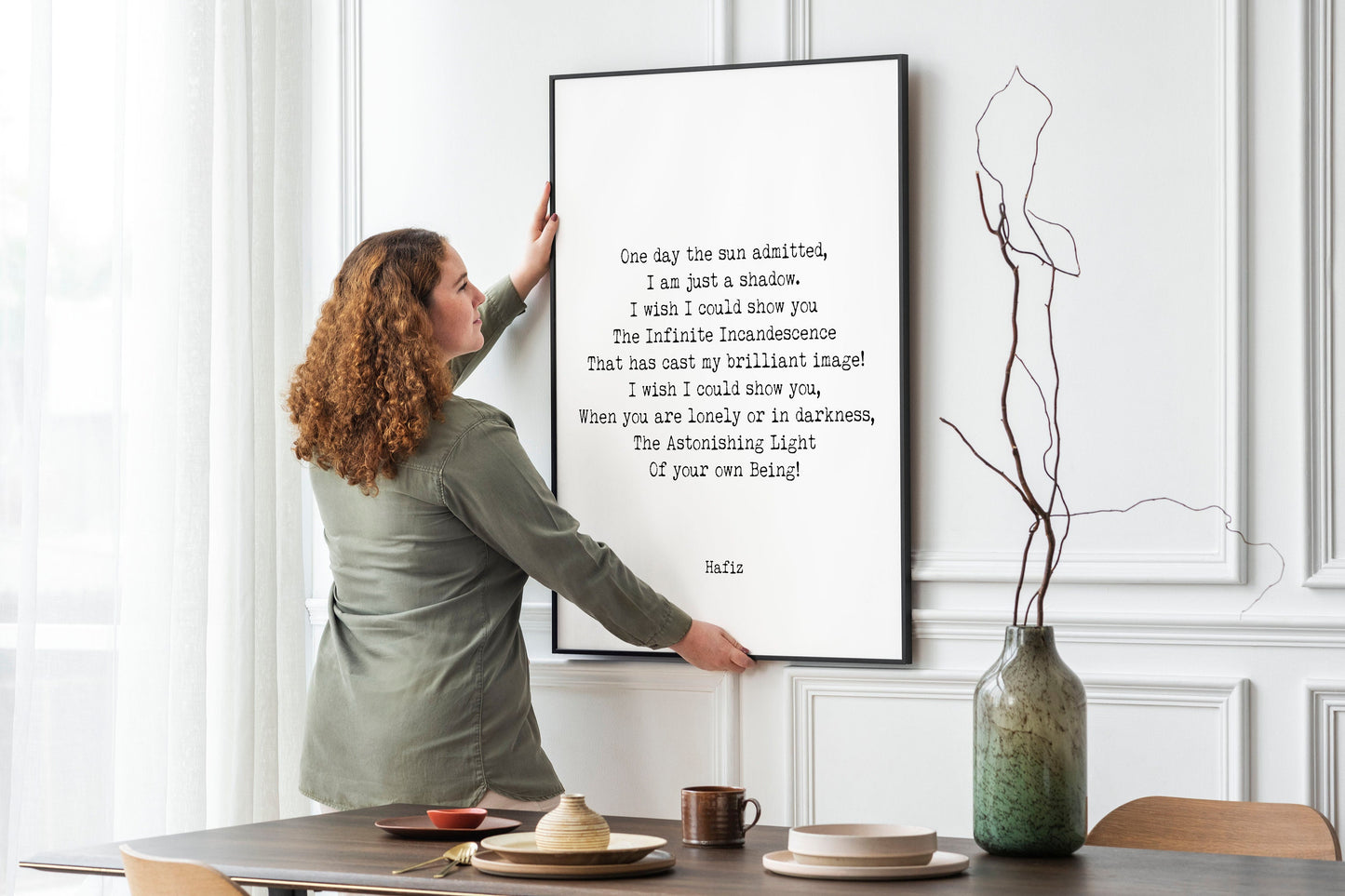 Hafiz My Brilliant Image Poem, Inspirational Poetry Wall Art