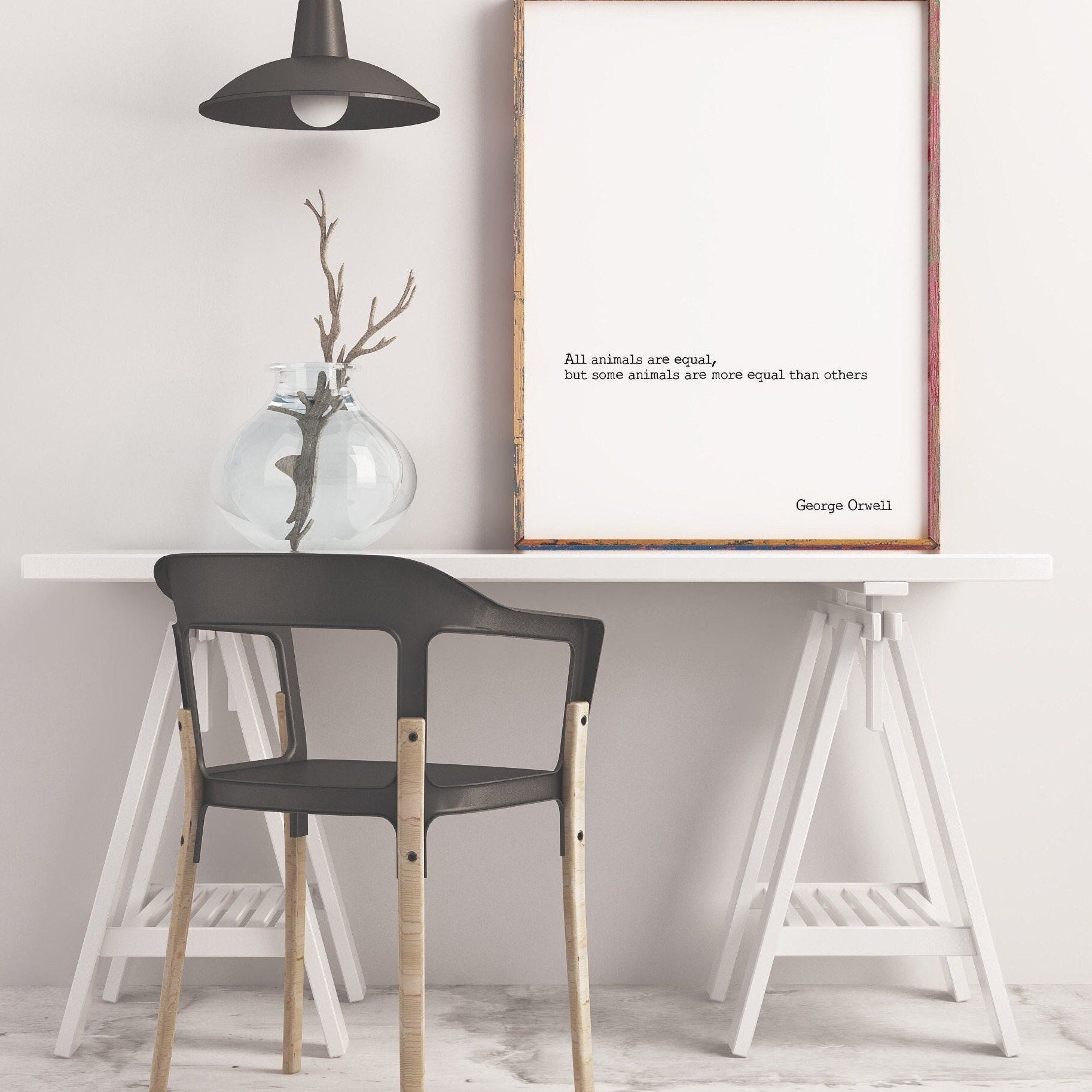 George Orwell Quote Print | Animal Farm Literary Wall Art | Minimalist Political Quote Poster