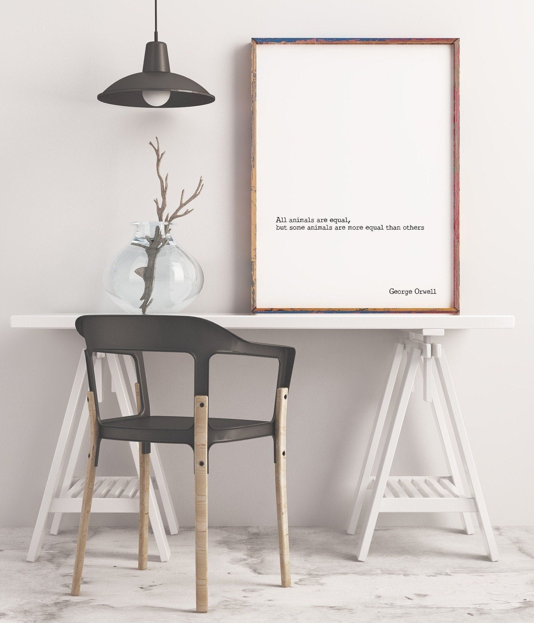 George Orwell Quote Print | Animal Farm Literary Wall Art | Minimalist Political Quote Poster