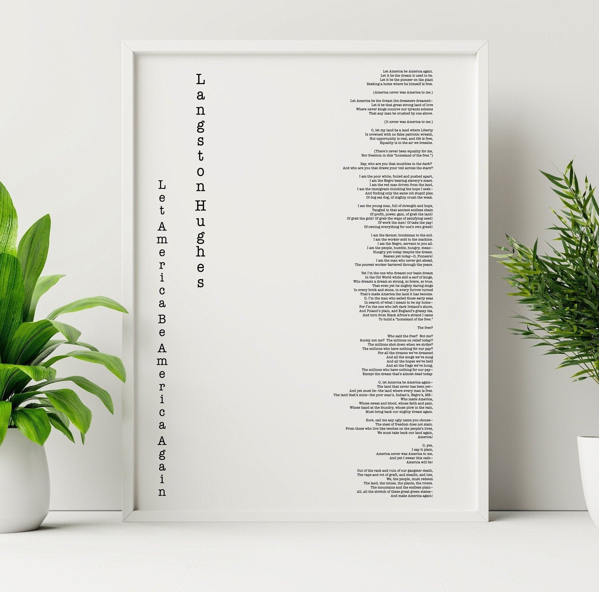 America poem, Langston Hughes print