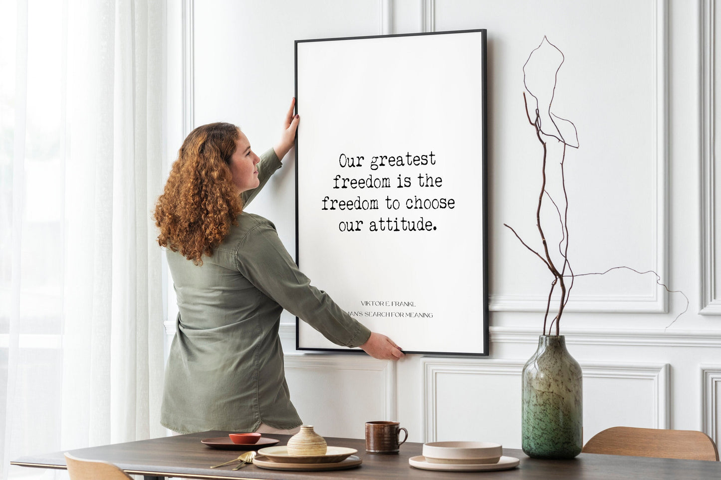 Viktor Frankl Inspirational Print, Our Greatest Freedom Is The Freedom To Choose Our Attitude Man's Search For Meaning
