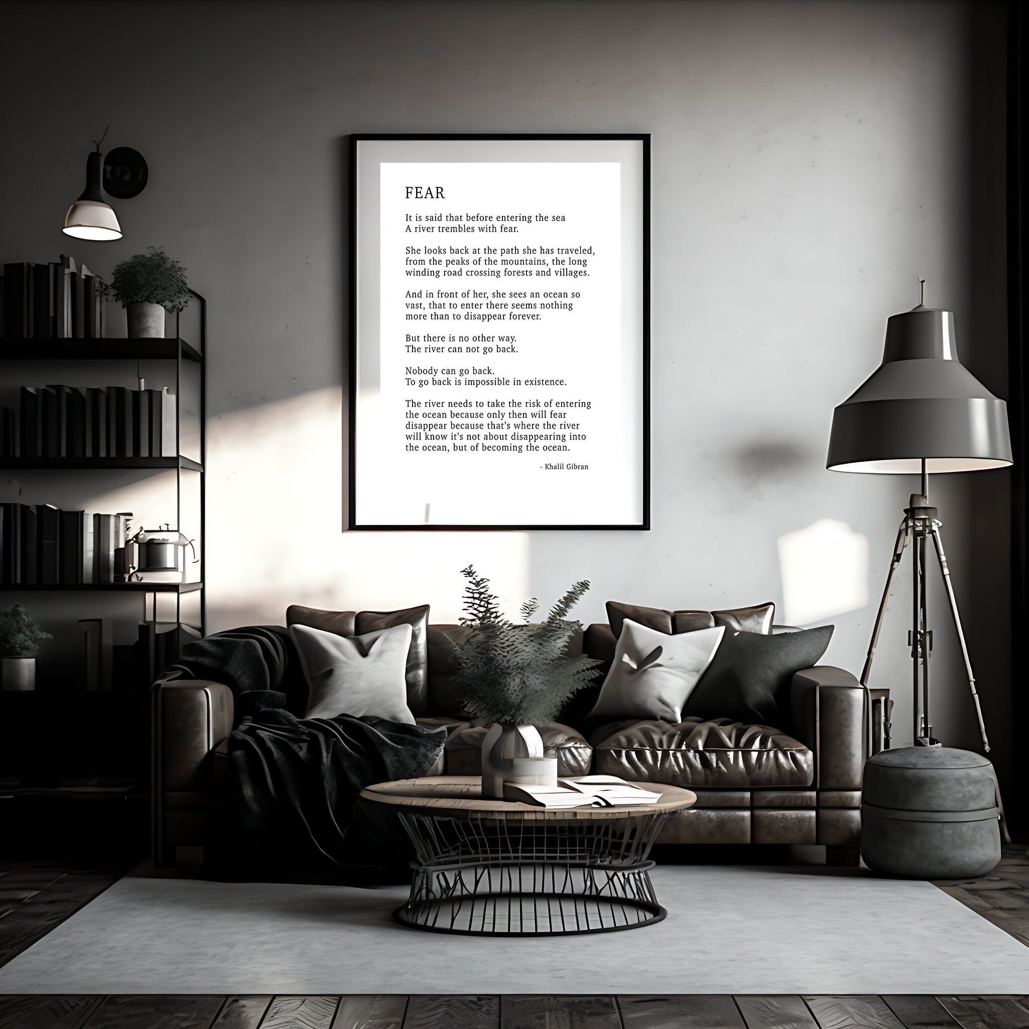 FEAR by KAHLIL GIBRAN Poem - Poetry Decor, Poem Print