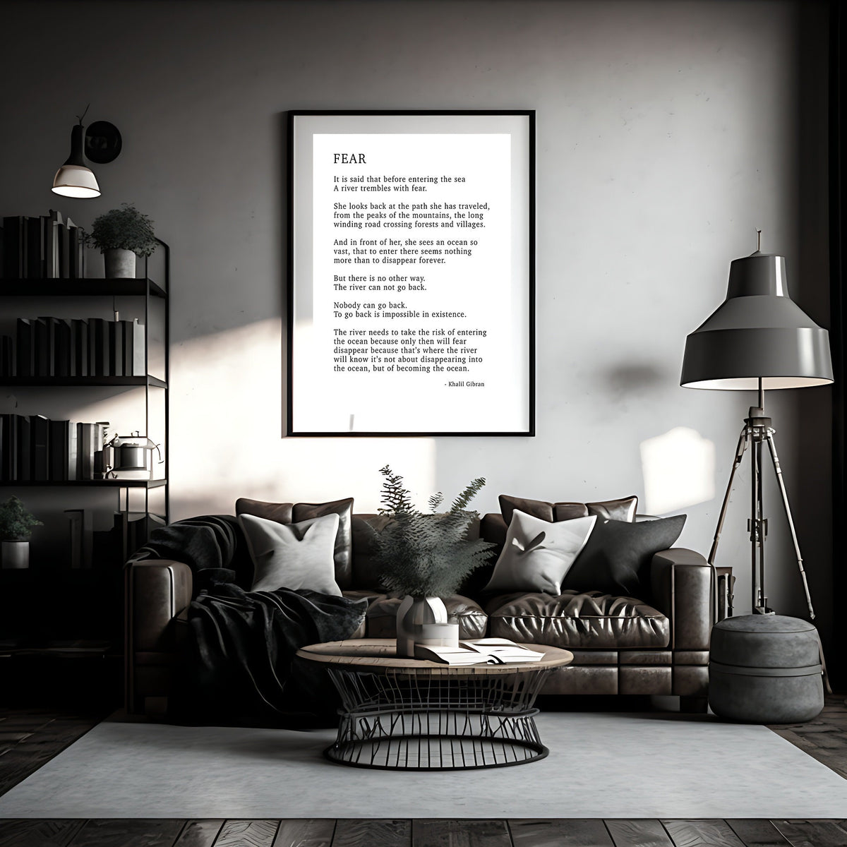 FEAR by KAHLIL GIBRAN Poem - Poetry Decor, Poem Print