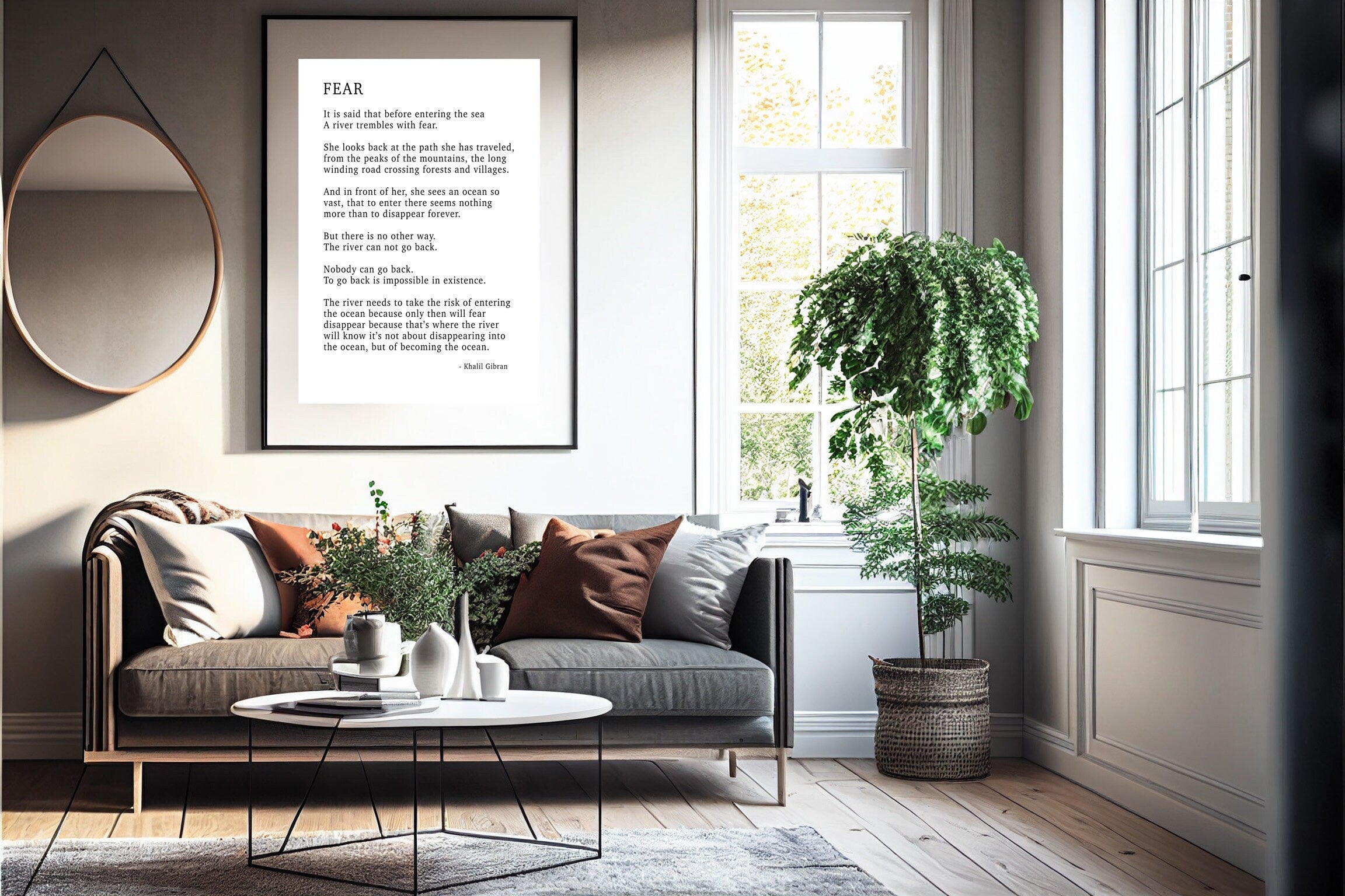 FEAR by KAHLIL GIBRAN Poem - Poetry Decor, Poem Print
