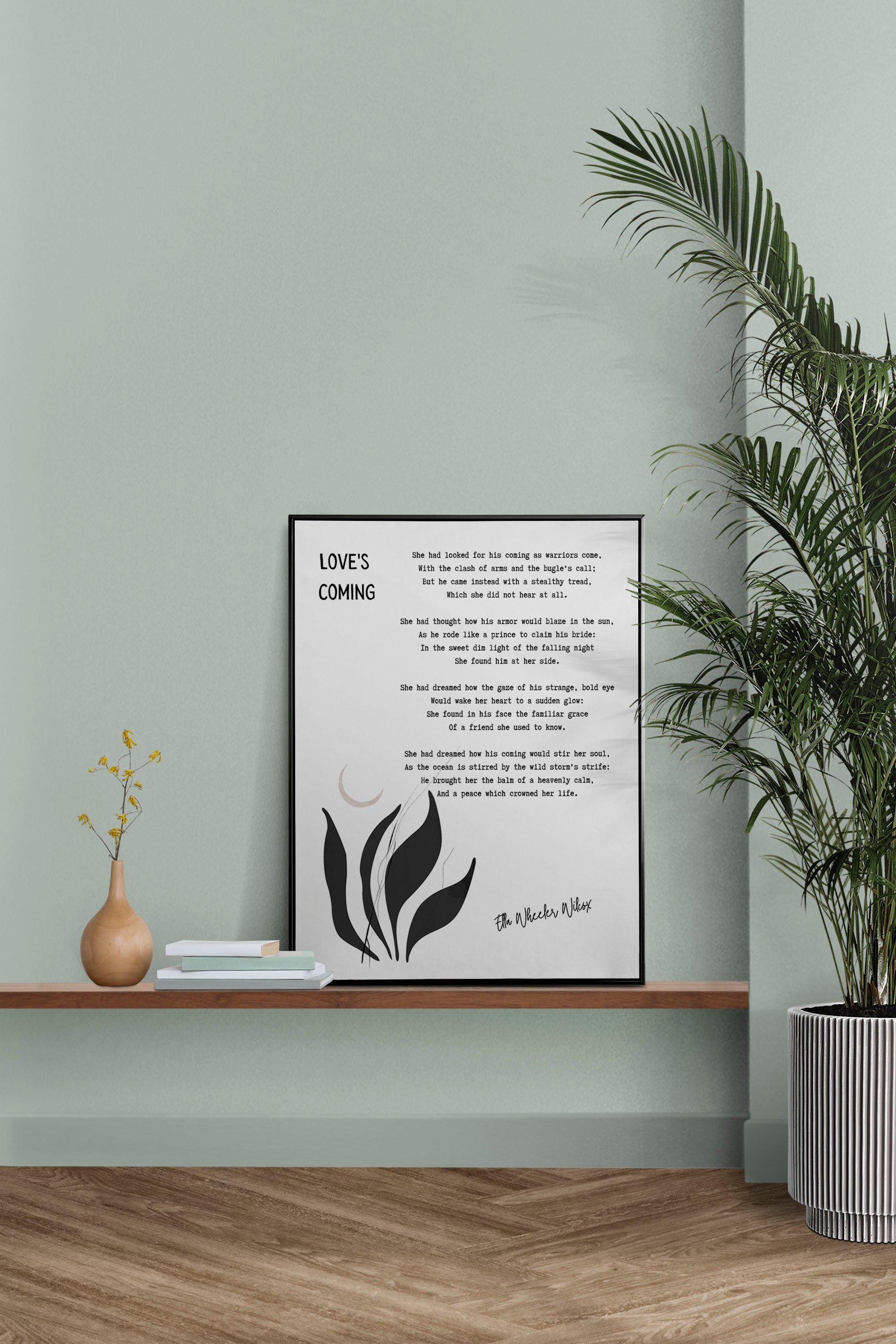 Love's Coming Poem Ella Wheeler Wilcox Wall Art Print, Modern Watercolour Nature Literary Gift Poetry Print