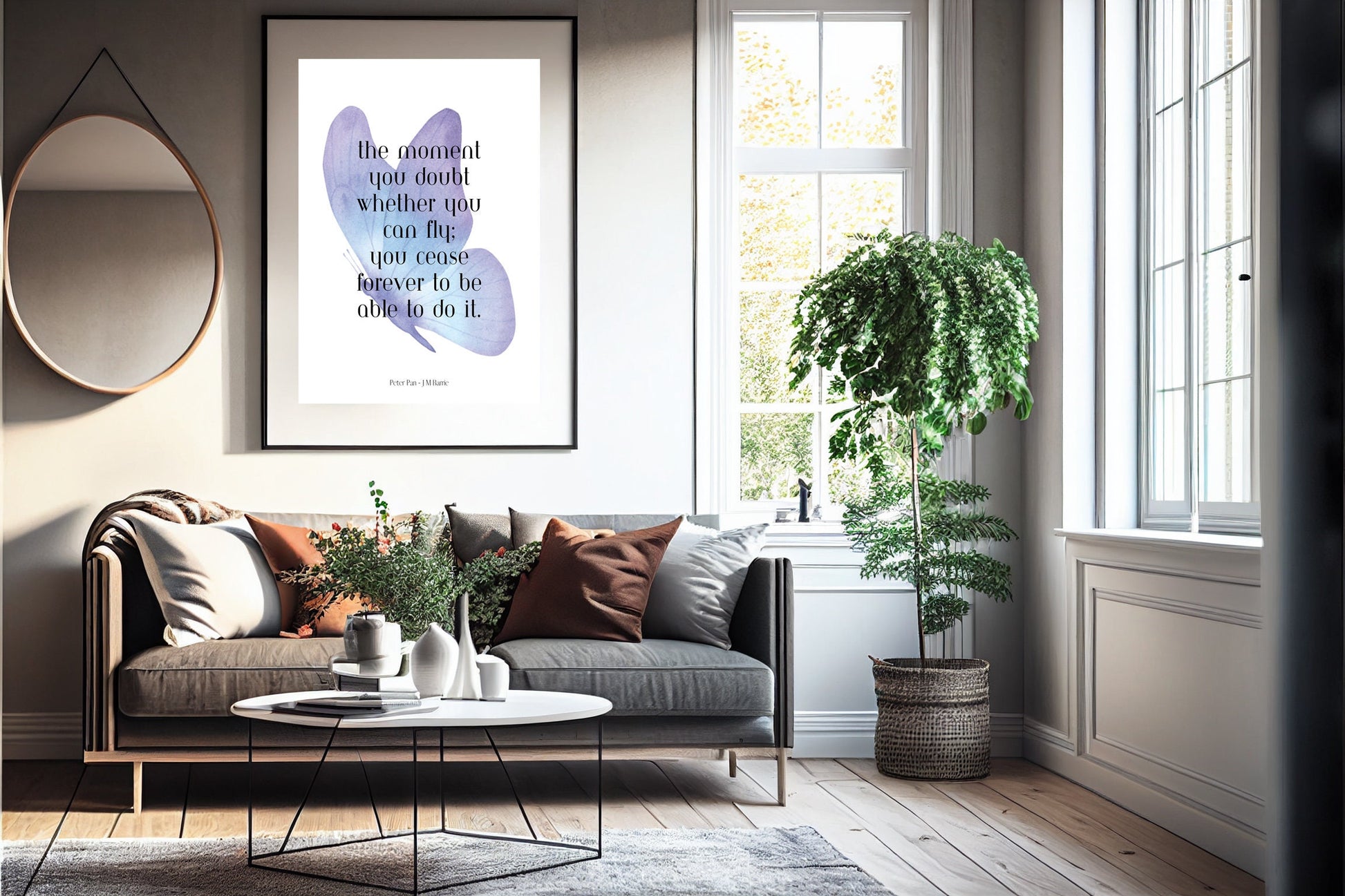 Peter Pan Believe You Can Fly Print, Inspirational Nursery Decor