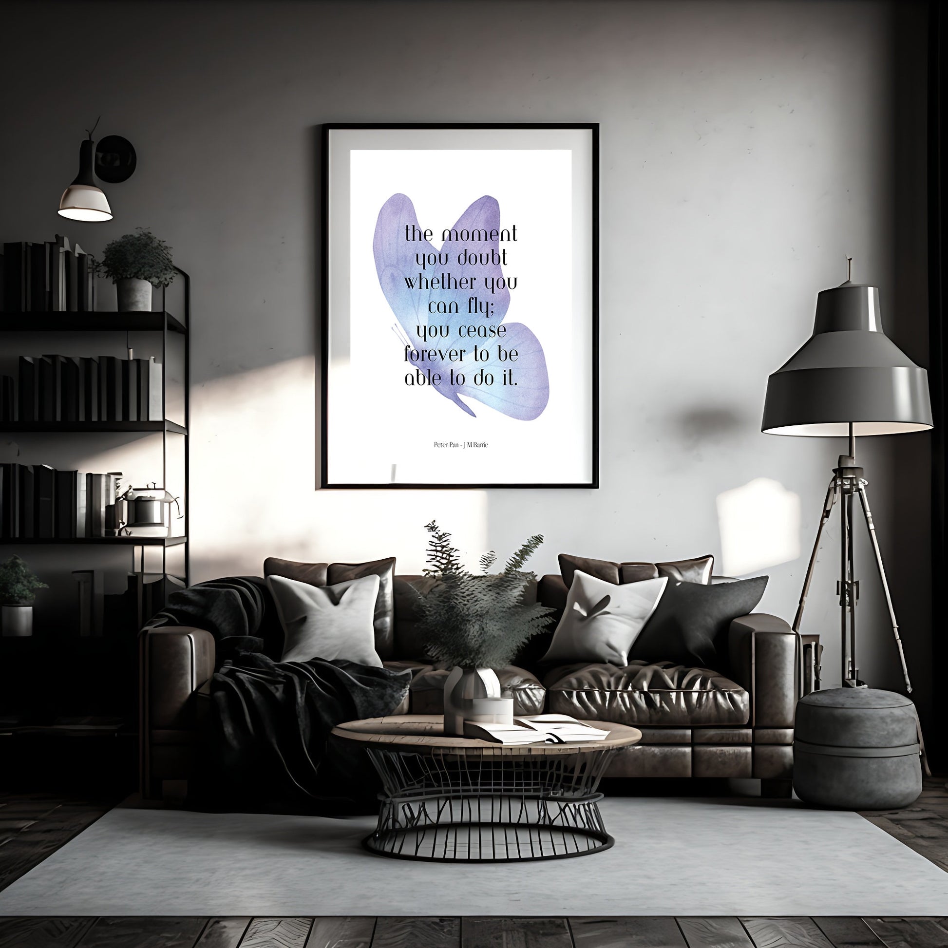 Peter Pan "Believe You Can Fly" Quote Print - Inspirational Literary Wall Art - Motivational Book Lover Gift