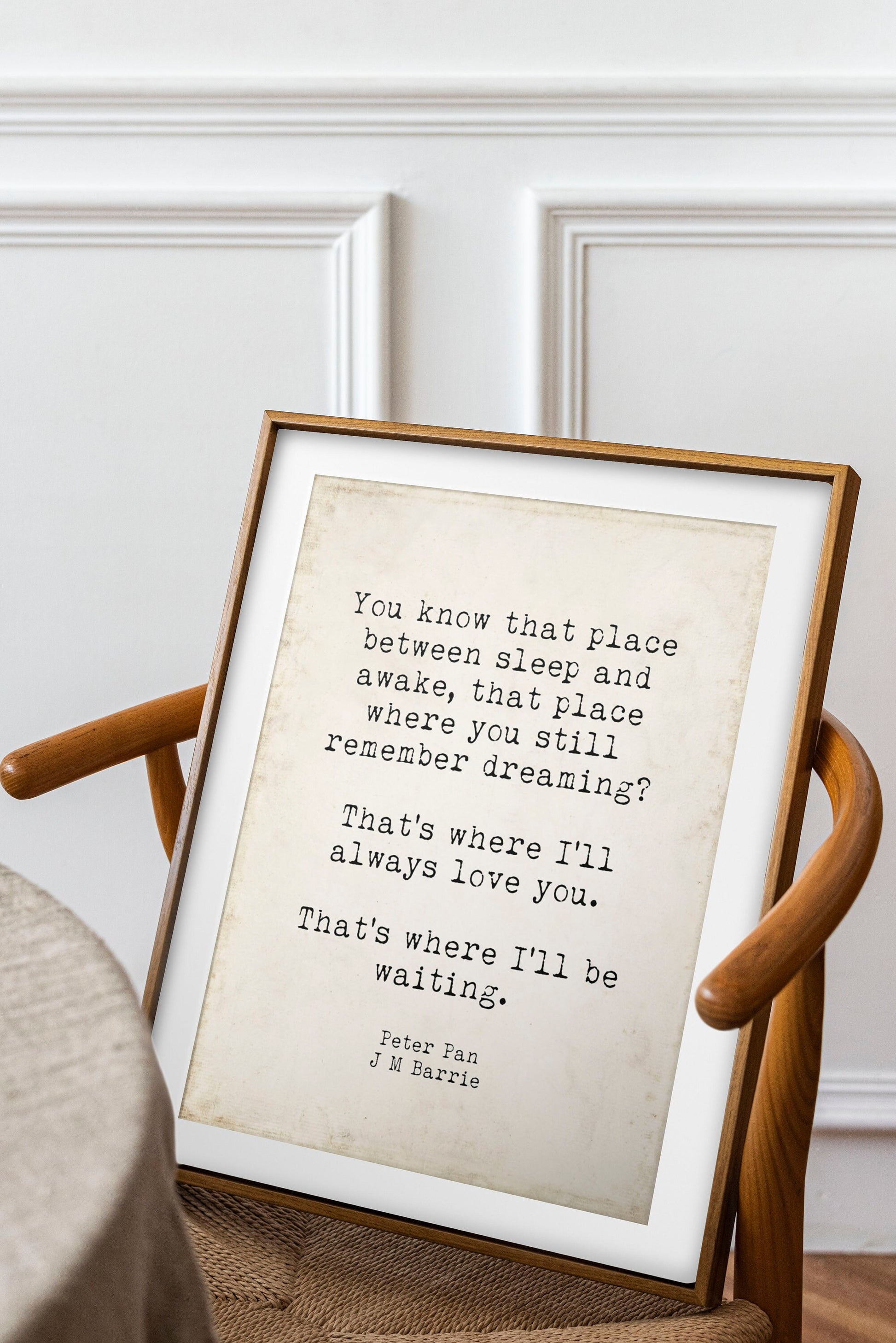 Peter Pan Quote Print – Always Love You - Between Sleep and Awake Wall Art – J. M. Barrie Poster, Framed or Unframed