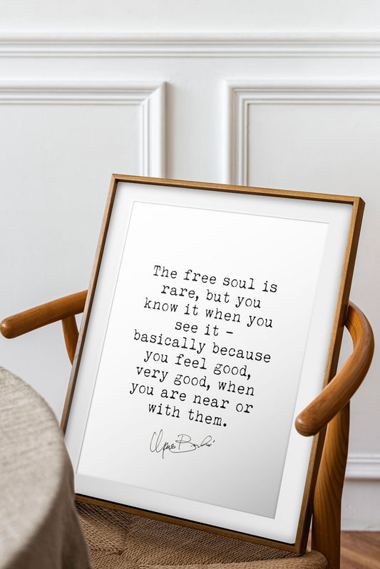 Black & White Bukowski Quote Art Print – Minimalist Literary Wall Decor