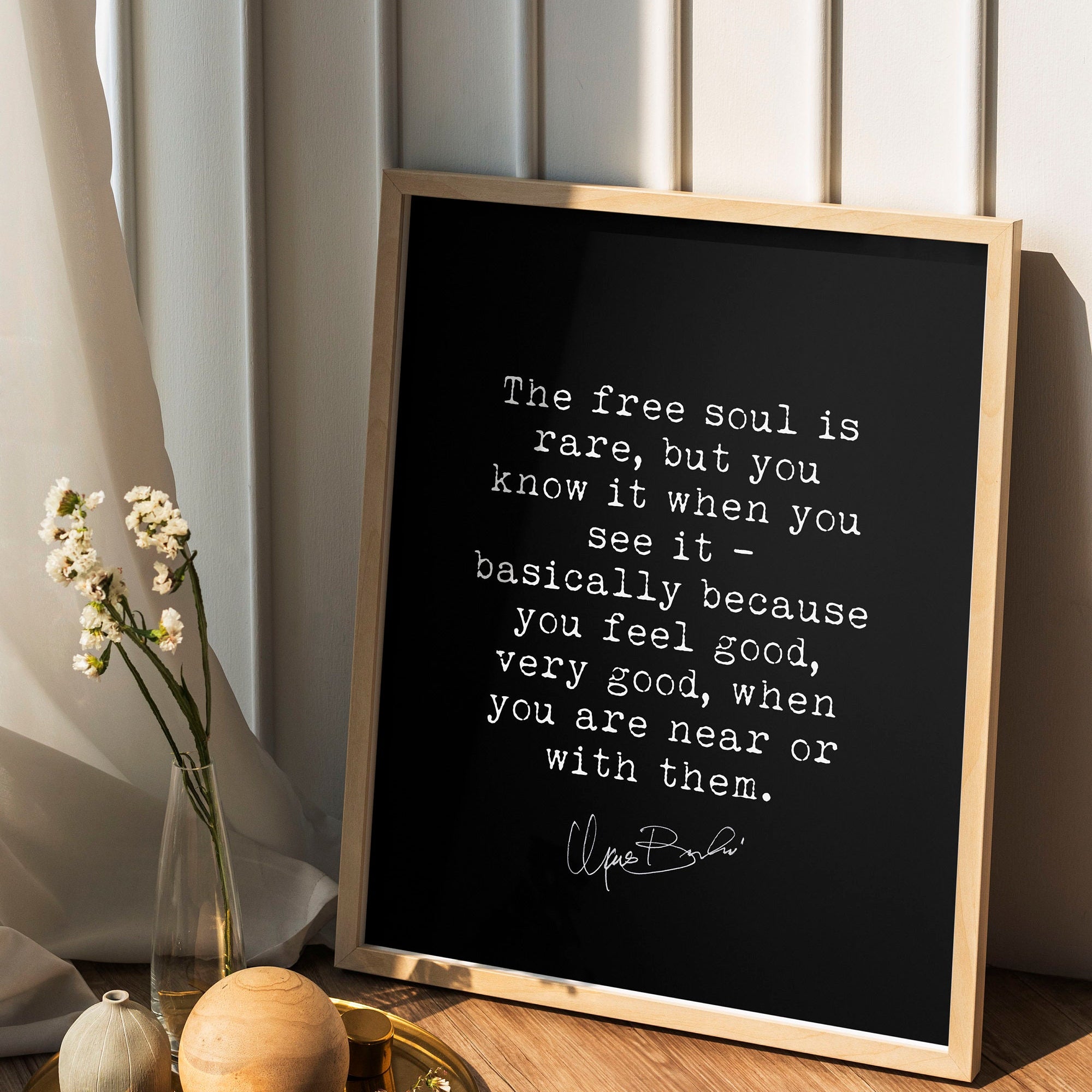 Black & White Bukowski Quote Art Print – Minimalist Literary Wall Decor