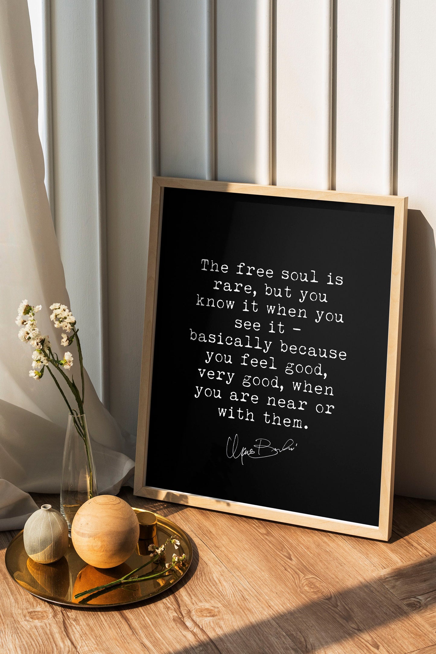 Black & White Bukowski Quote Art Print – Minimalist Literary Wall Decor
