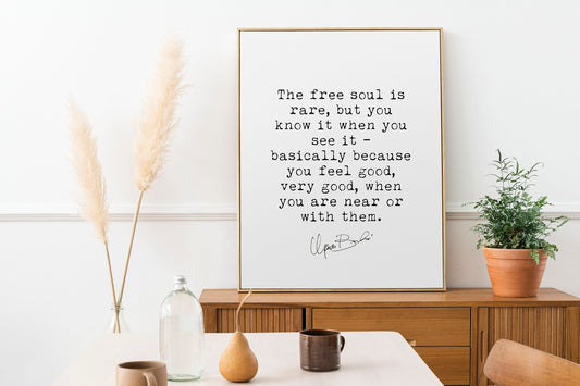 Black & White Bukowski Quote Art Print – Minimalist Literary Wall Decor