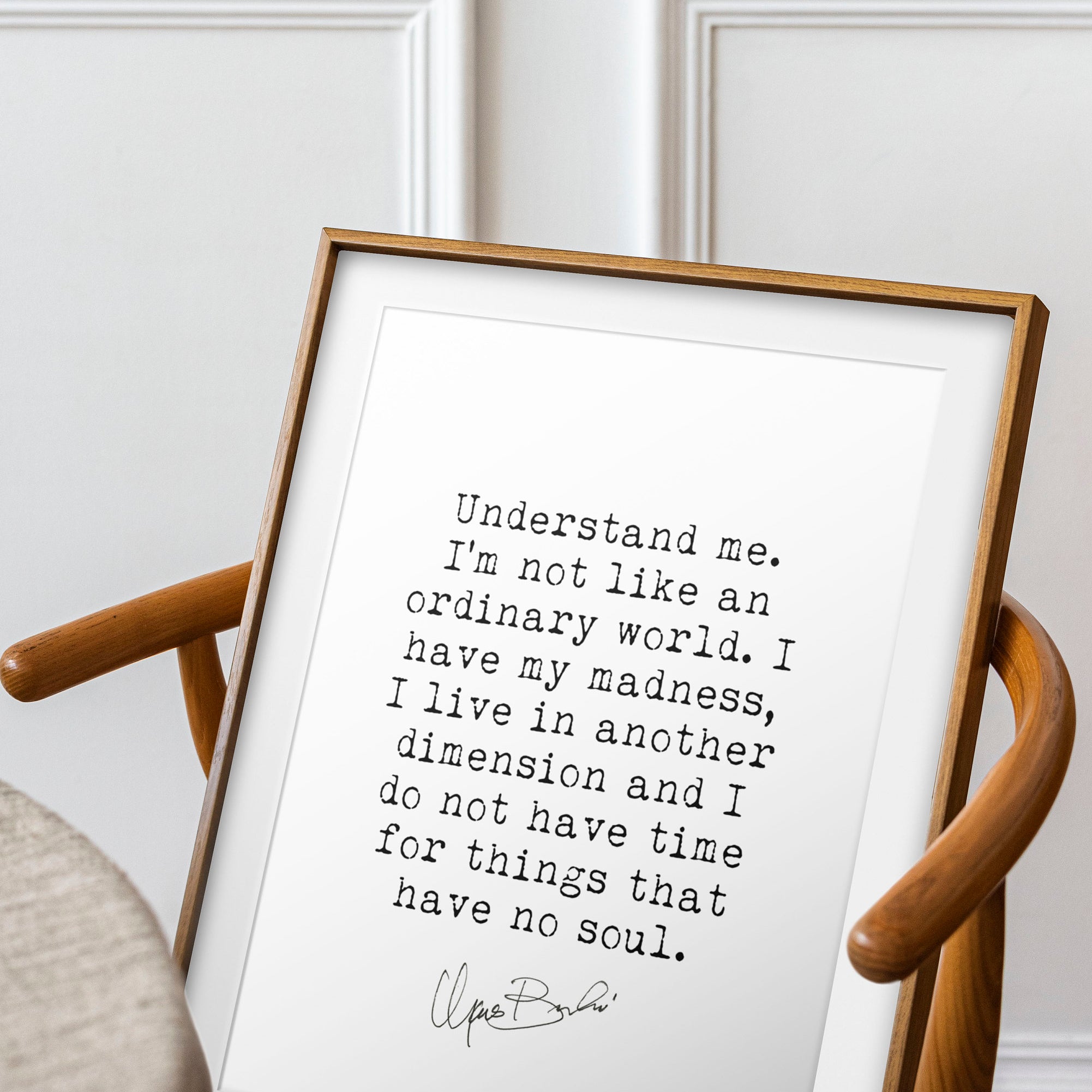 Charles Bukowski Quote Print – I Have My Madness – Minimalist Black and White Wall Art, Framed or Unframed
