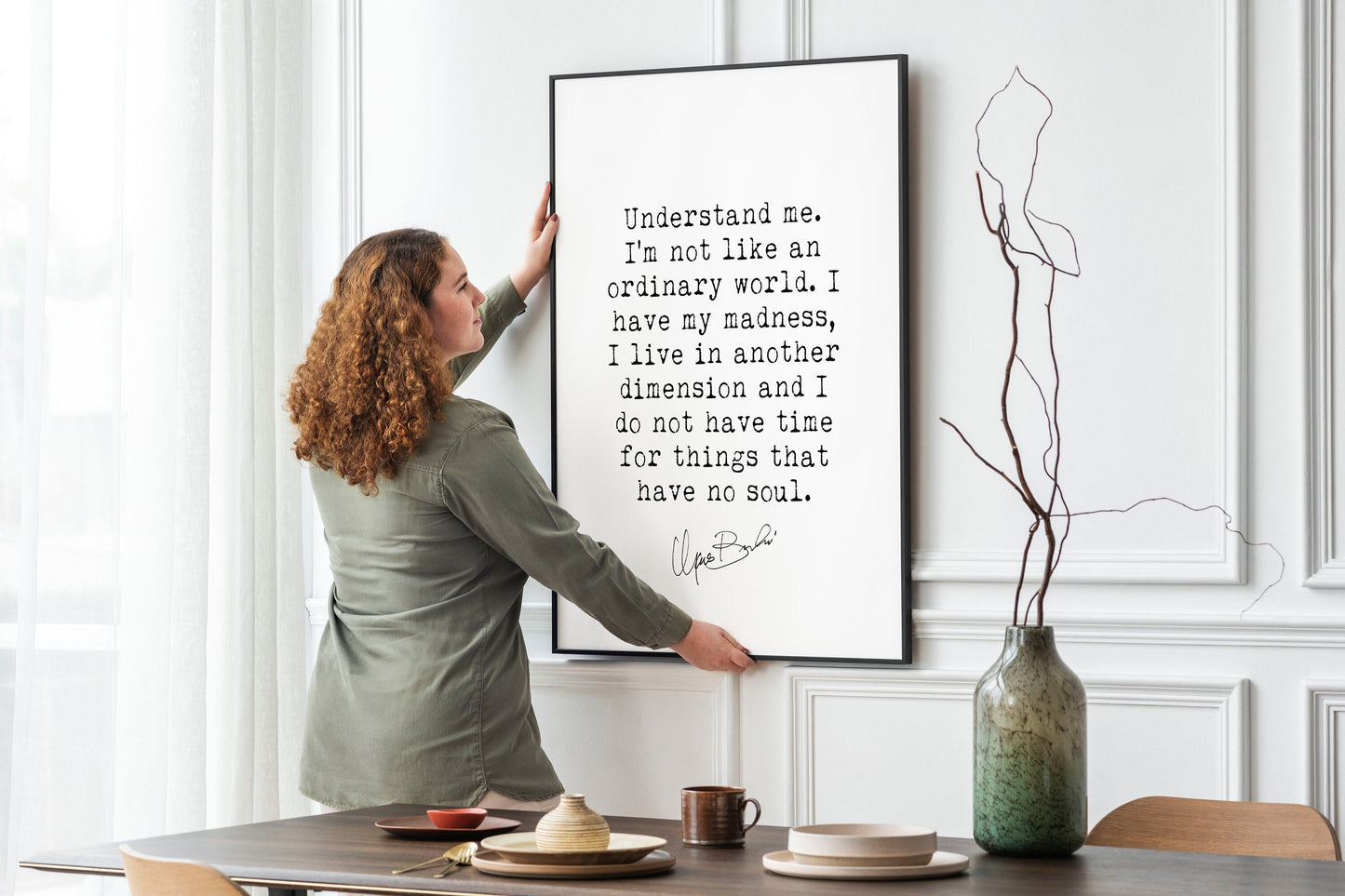 Charles Bukowski Quote Print – I Have My Madness – Minimalist Black and White Wall Art, Framed or Unframed