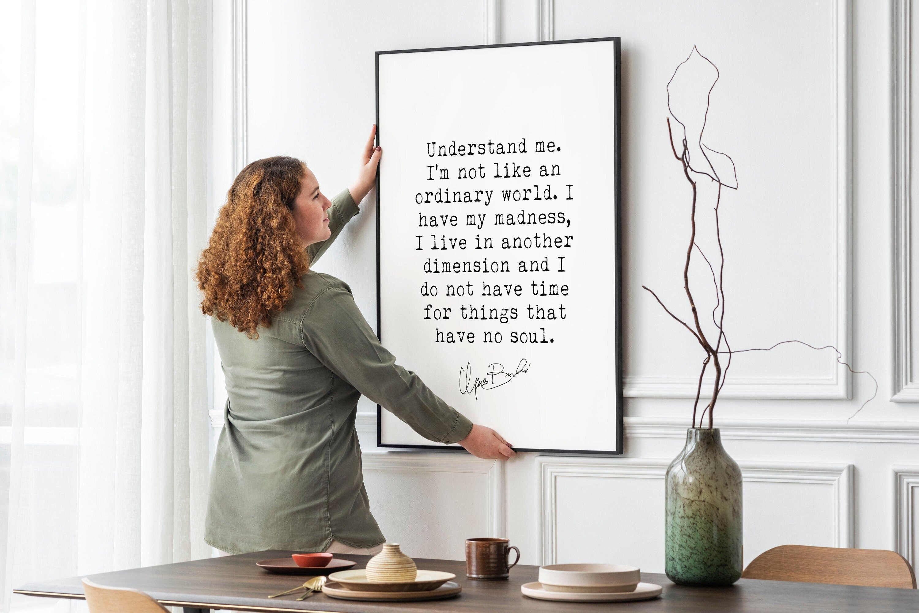 Charles Bukowski Quote Print – I Have My Madness – Minimalist Black and White Wall Art, Framed or Unframed