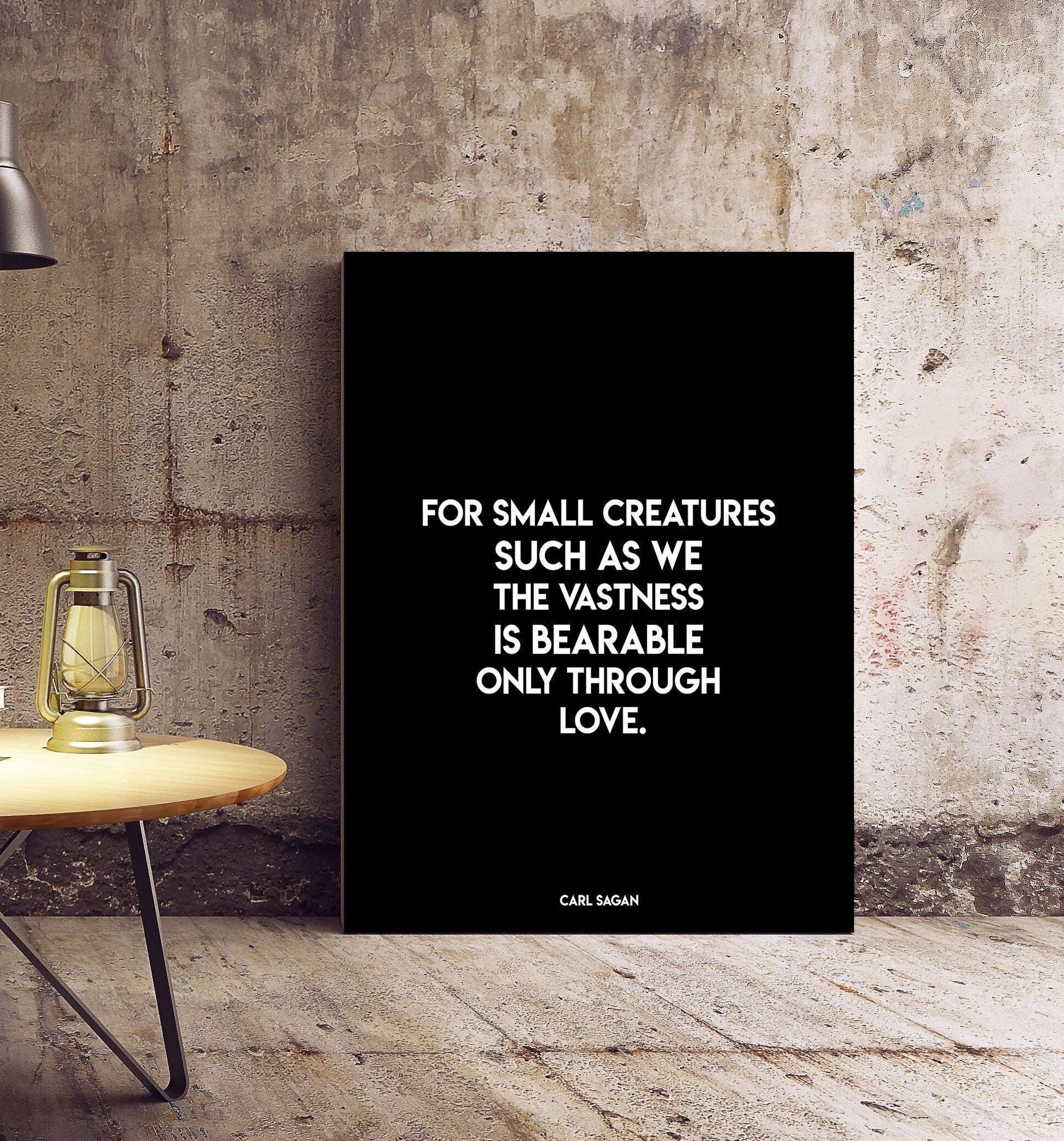 Carl Sagan Love Quote Print in Black & White, Literary Wall Decor