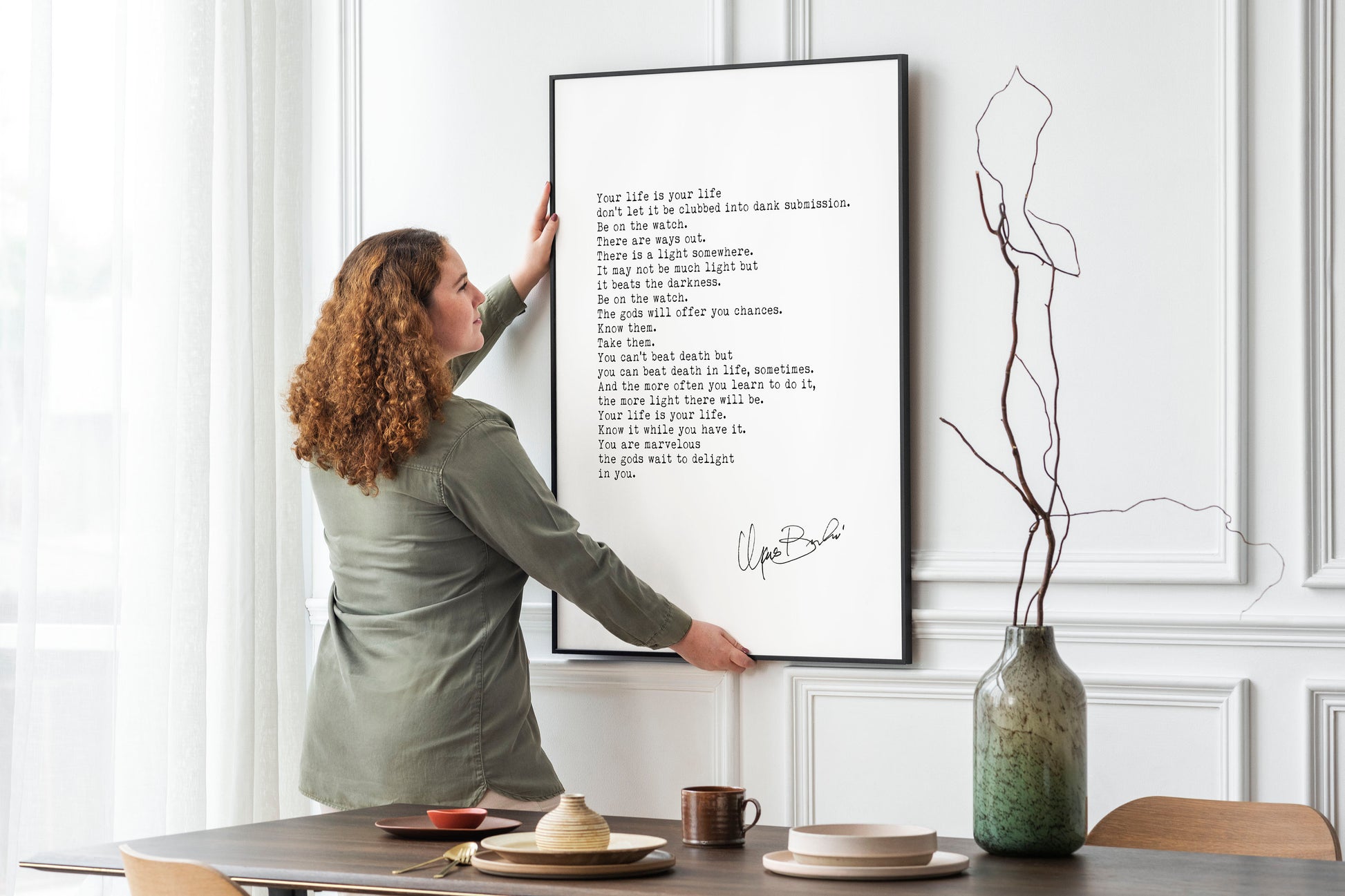 Charles Bukowski Your Life is Your Life Quote Print, The Laughing Heart Bukowski Quote Poster Unframed & Framed Art