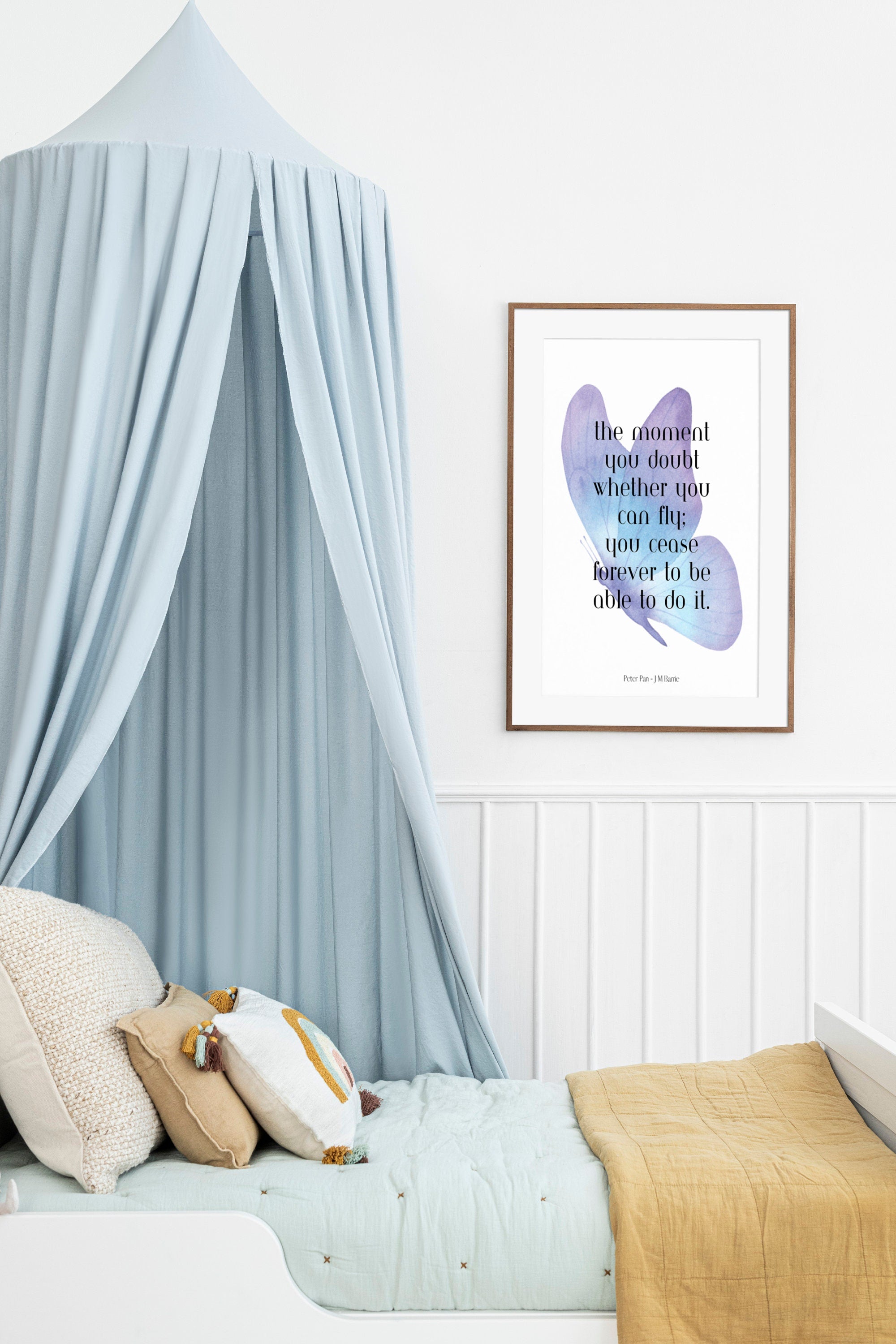 Peter Pan "Believe You Can Fly" Quote Print - Inspirational Literary Wall Art - Motivational Book Lover Gift