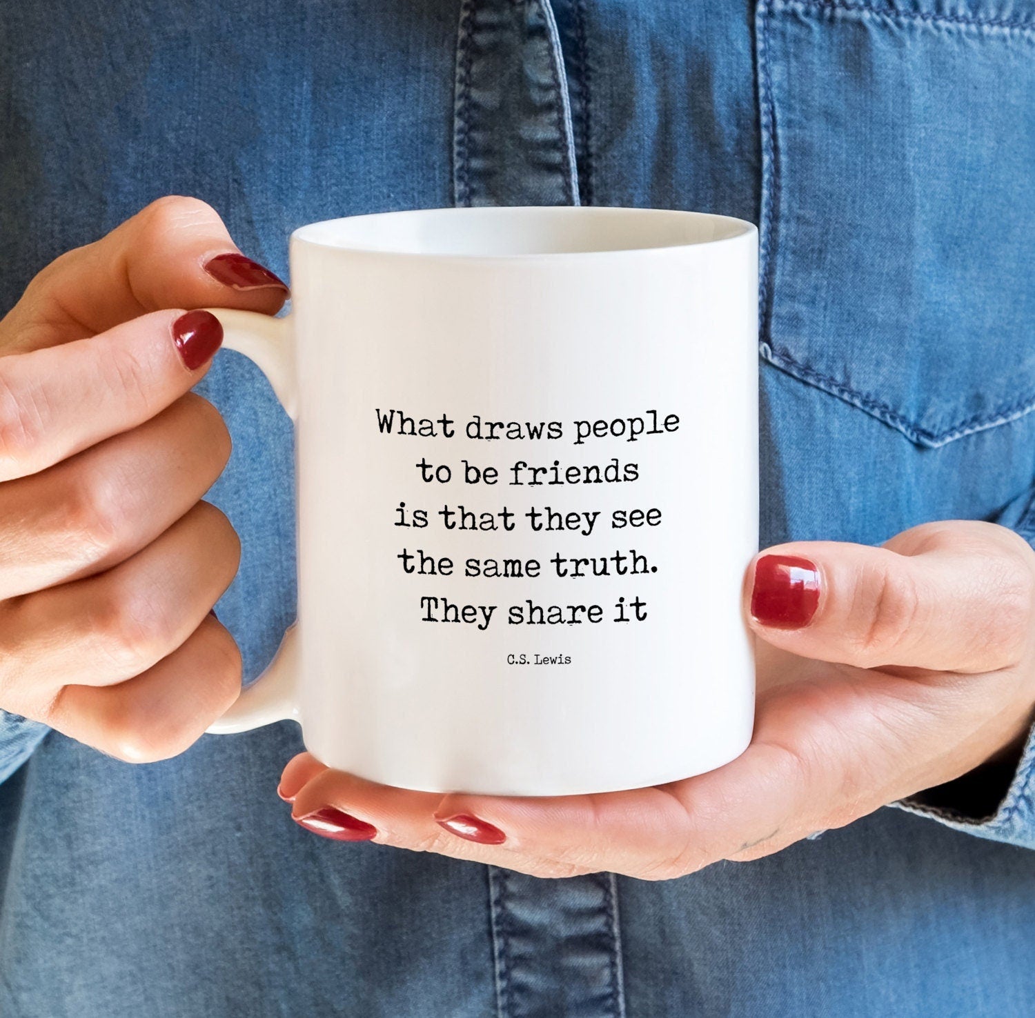C.S. Lewis Friendship Quote Mug | Literary Gift for Readers
