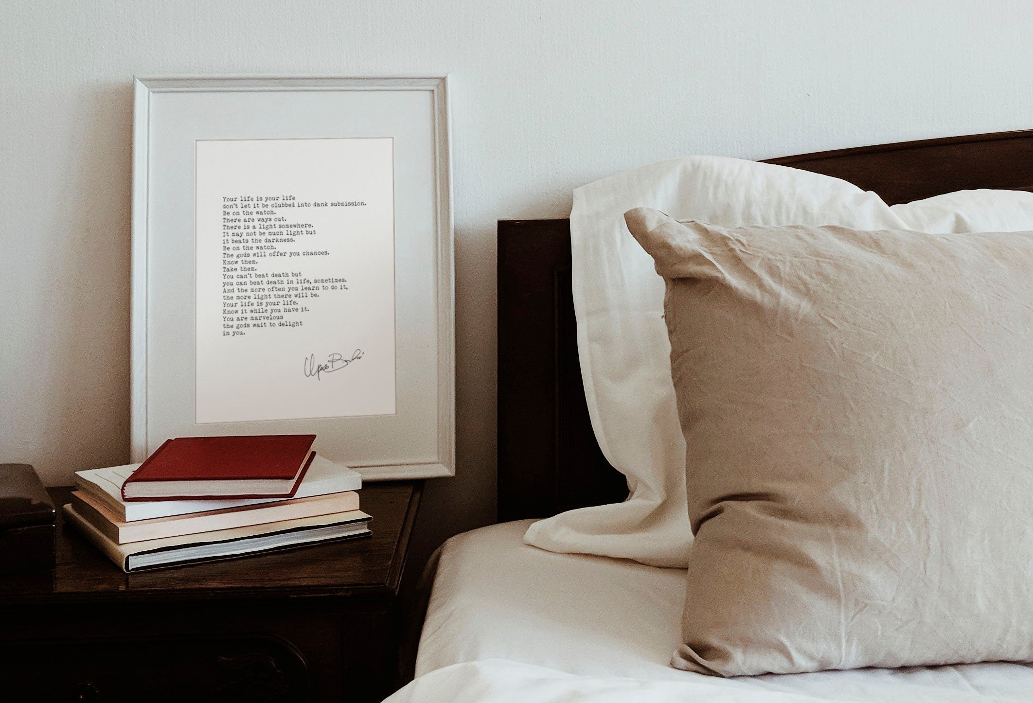 Poetry Wall Decor “The Laughing Heart” – Charles Bukowski Motivational Poem Framed & Unframed Art