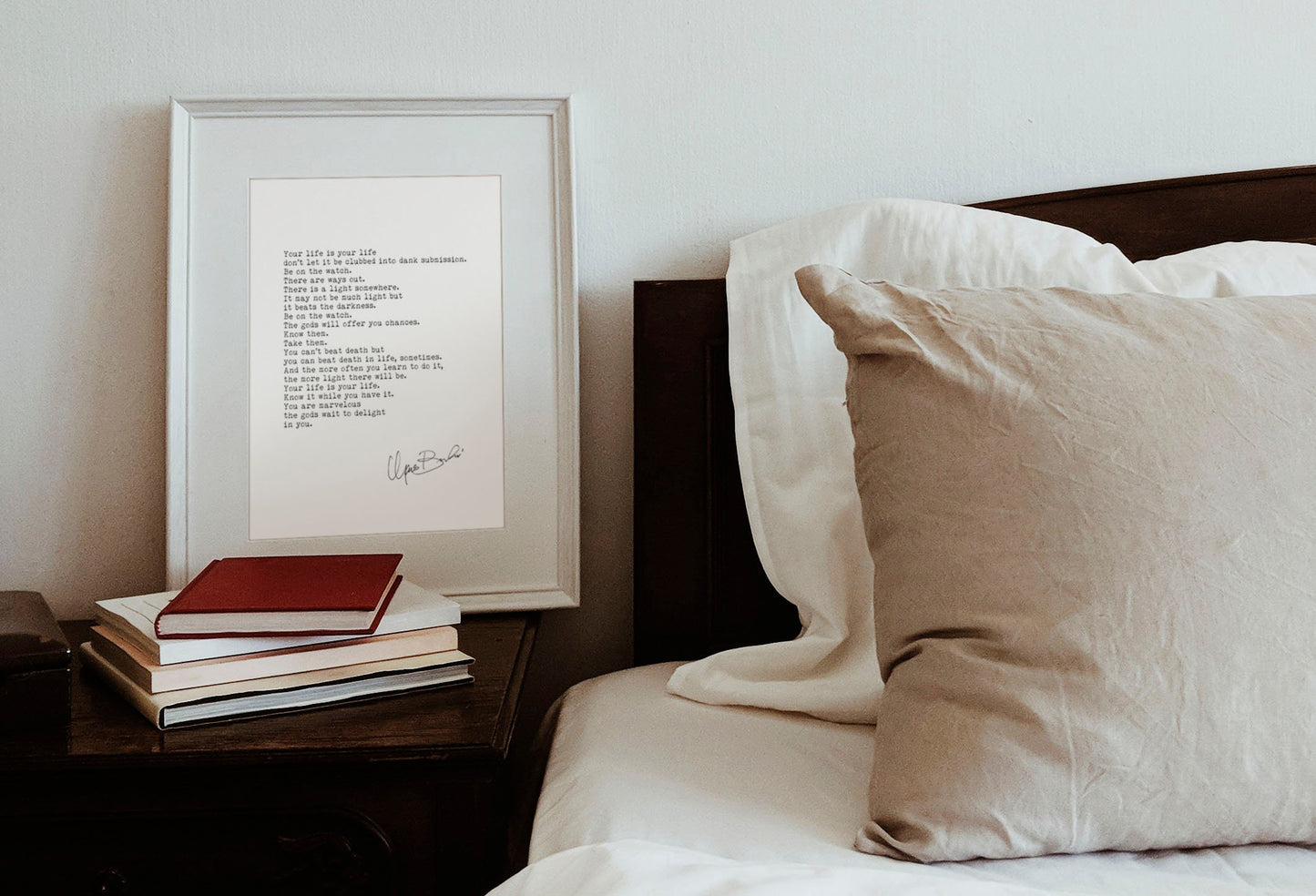 Charles Bukowski Your Life is Your Life Quote Print, The Laughing Heart Bukowski Quote Poster Unframed & Framed Art