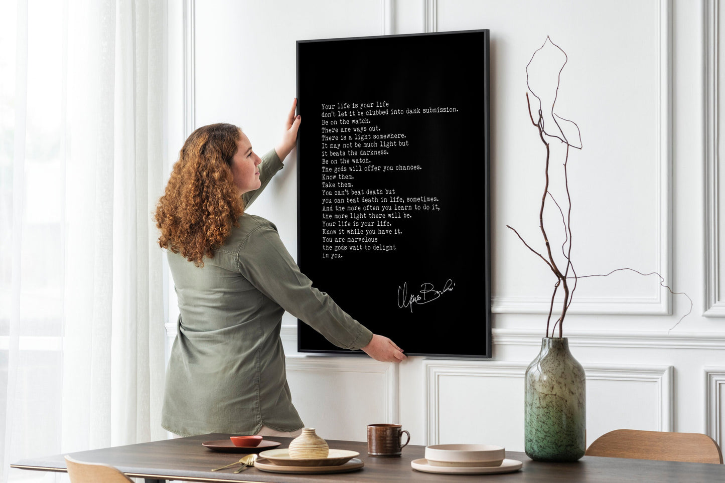 Poetry Wall Decor “The Laughing Heart” – Charles Bukowski Motivational Poem Framed & Unframed Art
