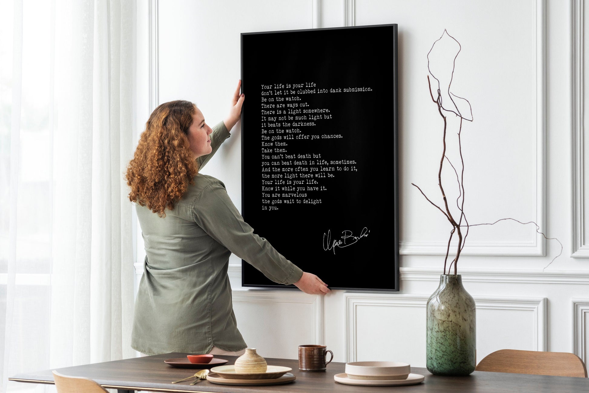 Charles Bukowski Your Life is Your Life Quote Print, The Laughing Heart Bukowski Quote Poster Unframed & Framed Art