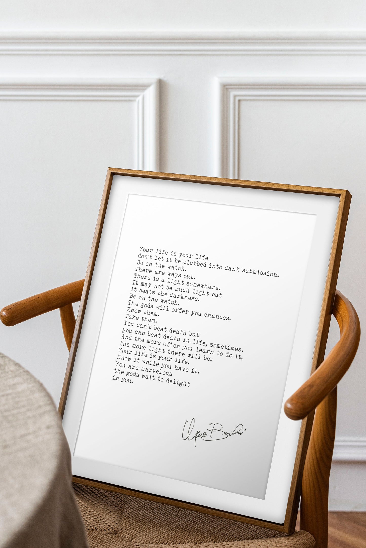 Charles Bukowski Your Life is Your Life Quote Print, The Laughing Heart Bukowski Quote Poster Unframed & Framed Art