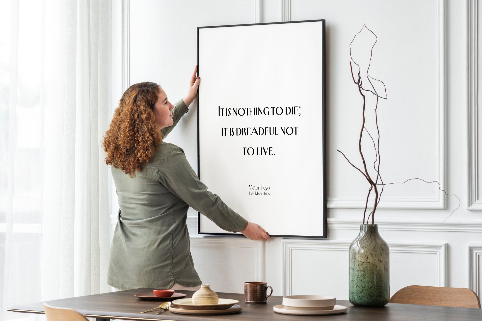 Les Miserable Quote Print It Is Dreadful Not To Live, Victor Hugo Inspirational Quote Wall Art Prints Framed or Unframed