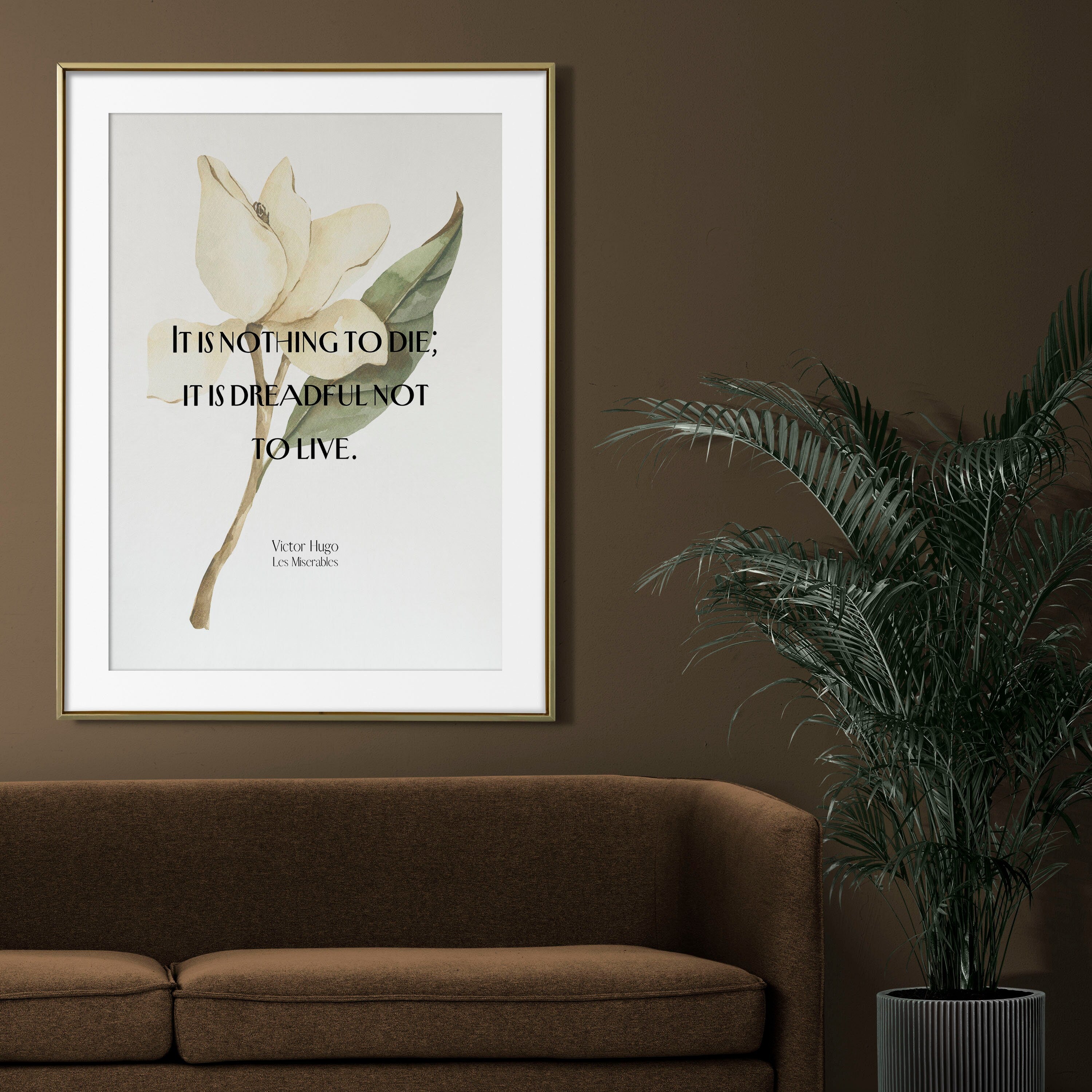 Les Miserable Quote Print It Is Dreadful Not To Live, Victor Hugo Inspirational Quote Wall Art Prints Framed or Unframed