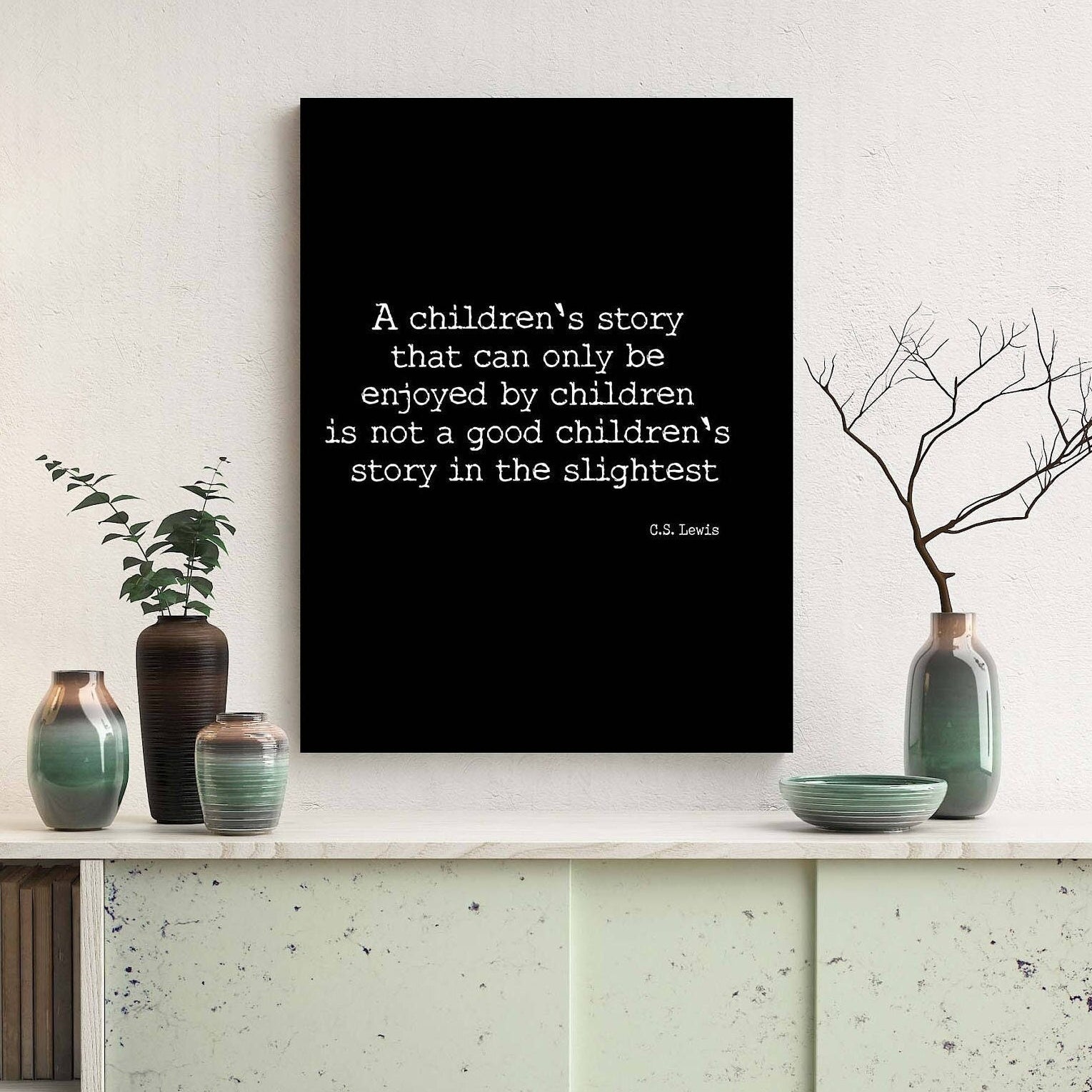 Book Reading Print, CS Lewis Quote