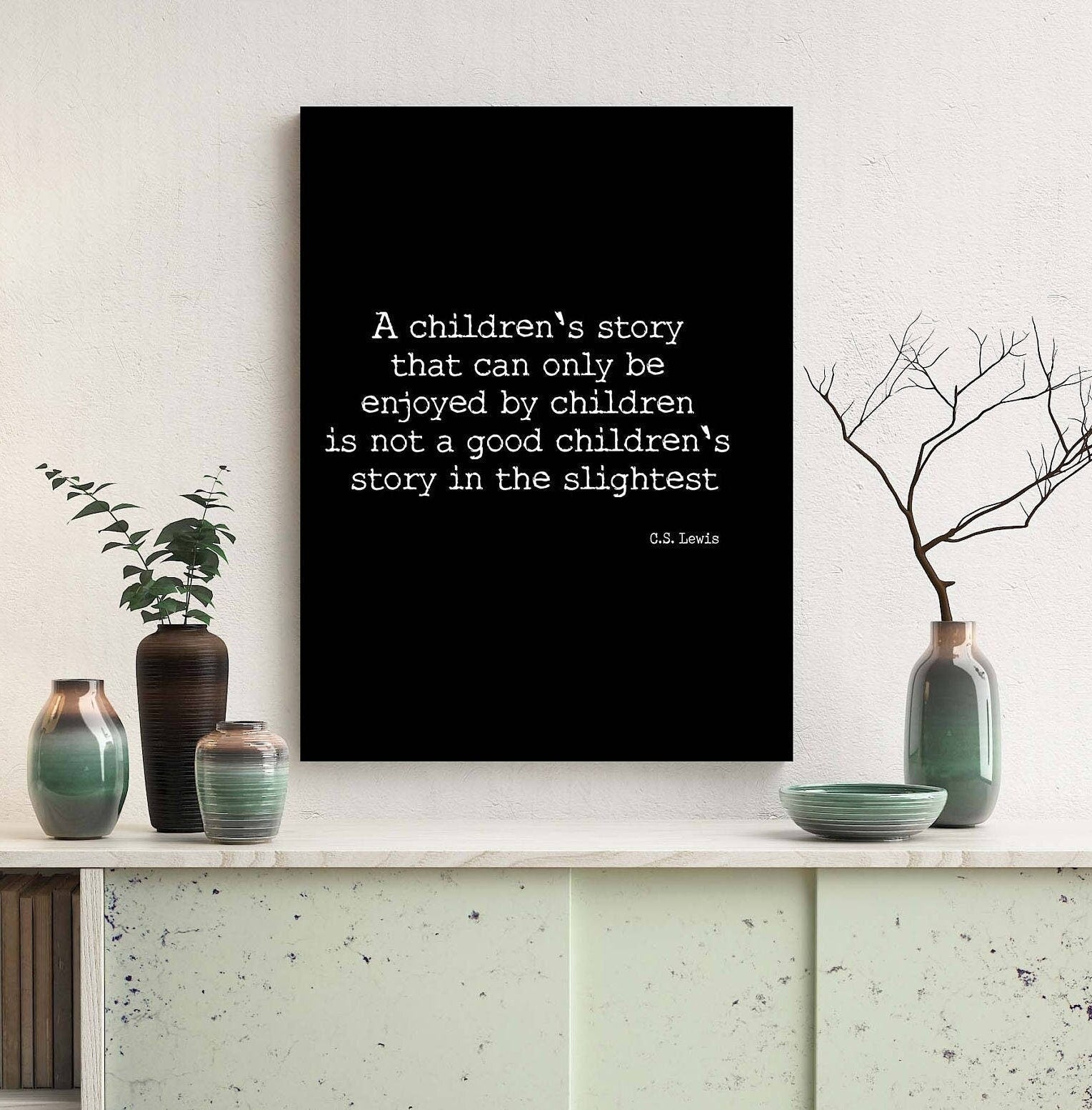 Book Reading Print, CS Lewis Quote