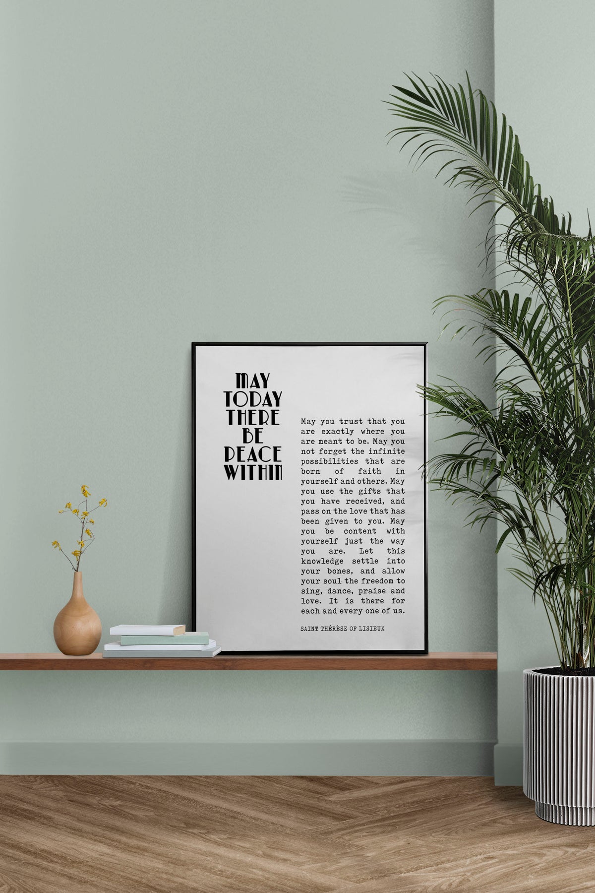 St Therese Lisieux Peace Quote Print, Faith Based Decor Framed & Unframed