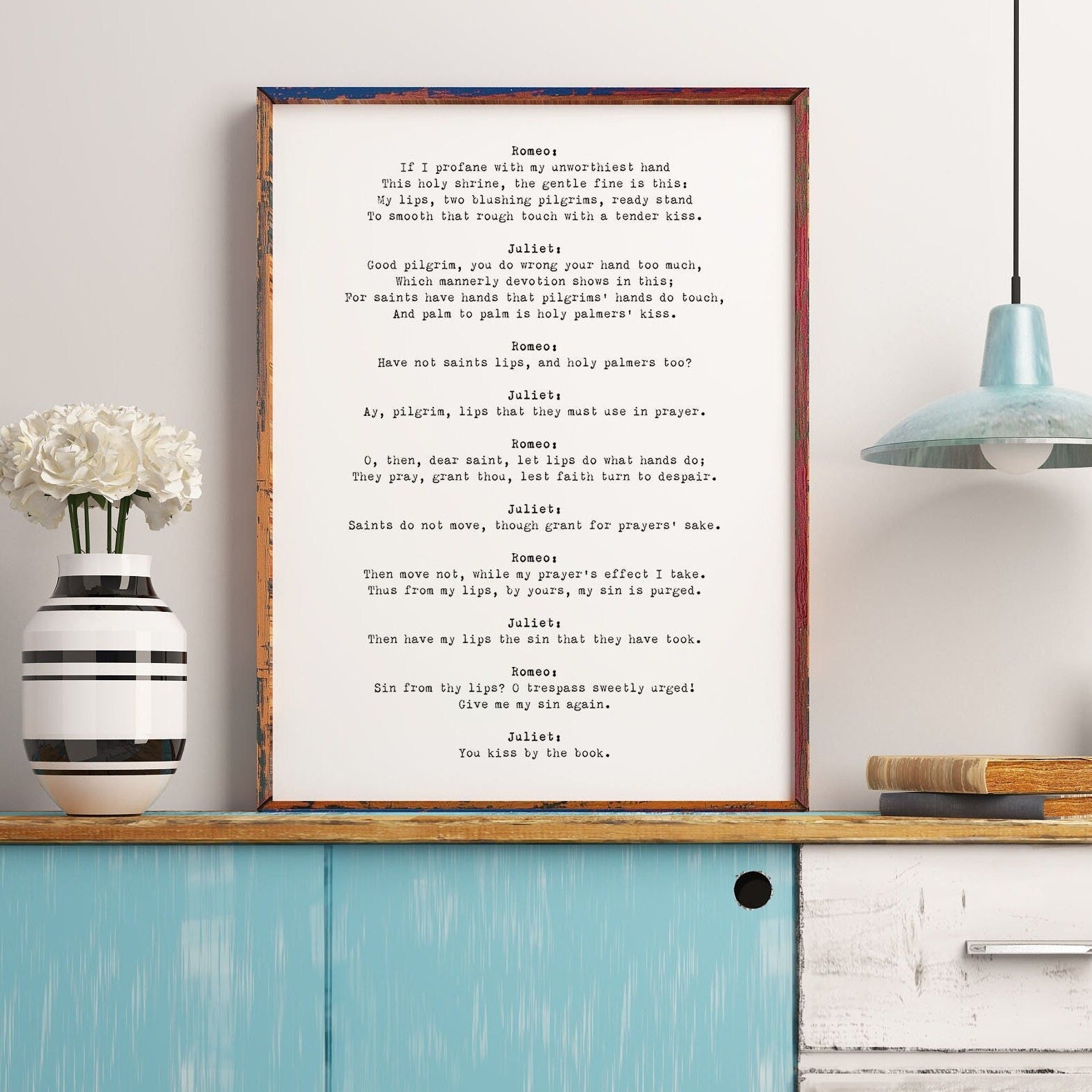 Romeo and Juliet Quote Love Print, Shakespeare Print in Black & White