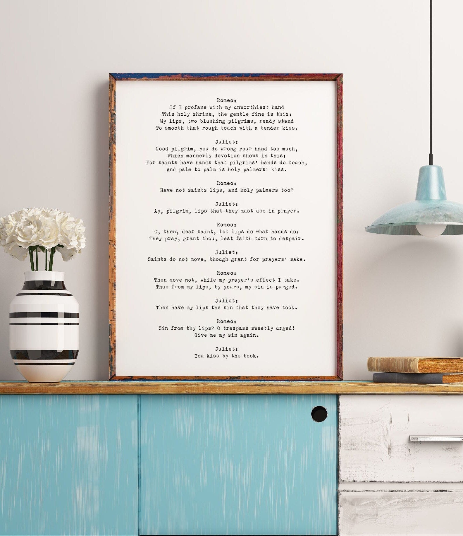 Romeo and Juliet Quote Love Print, Shakespeare Print in Black & White